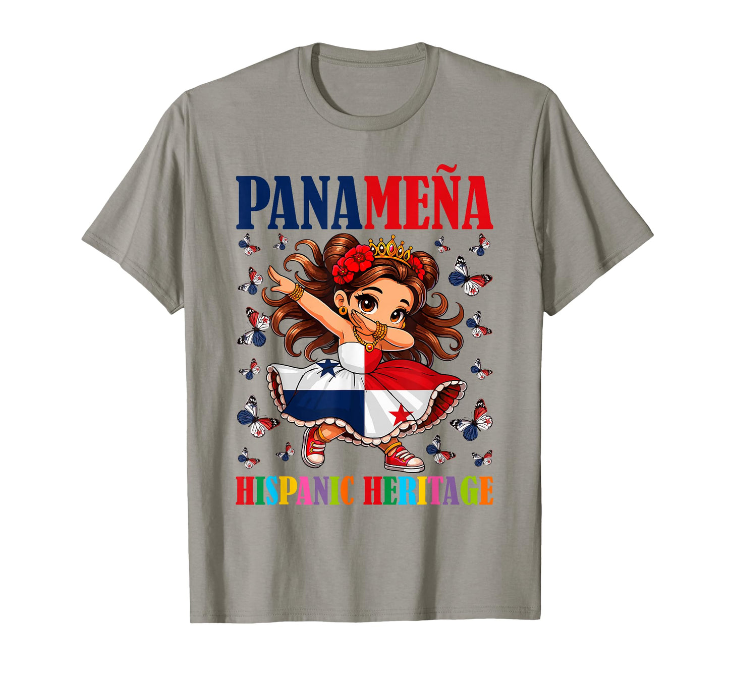 Panamena Hispanic Heritage Month Panama Flag Girls Kids T-Shirt