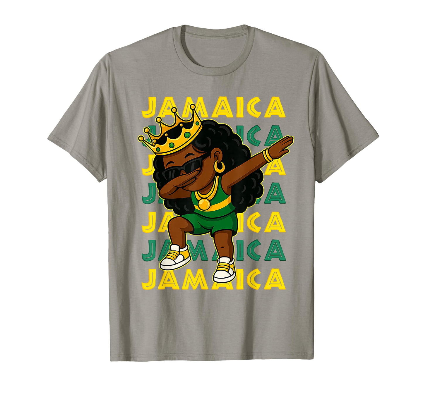 Proud Jamaican Afro Queen Black Girl Roots Dab Swag T-Shirt