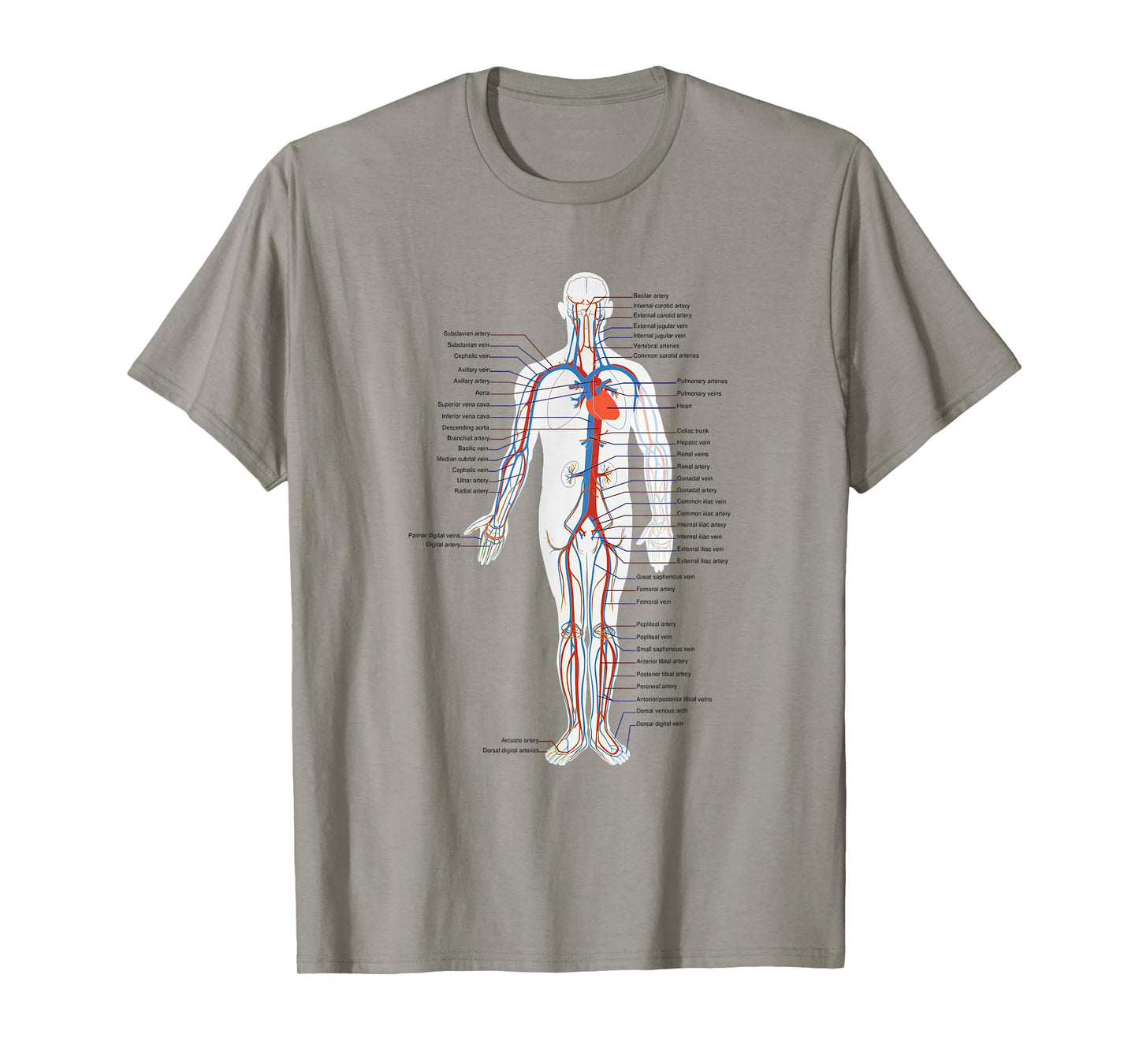 Circulatory System Anatomy Chart Arteries Veins T-Shirt