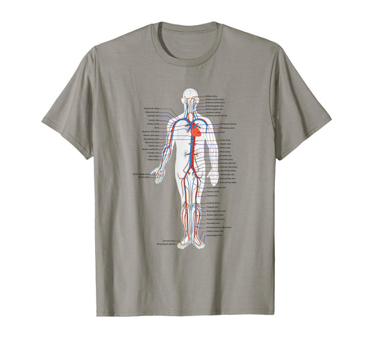Circulatory System Anatomy Chart Arteries Veins T-Shirt
