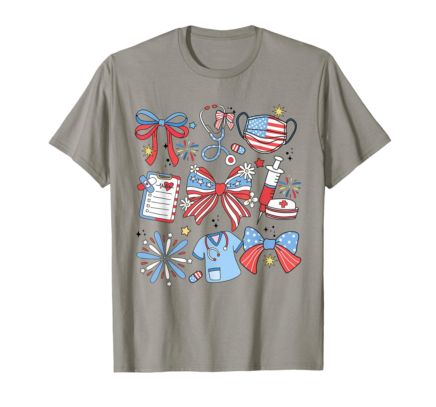 Coquette Bow 4th July Nurse ICU Nurse CRNA Surgical Medical T-Shirt