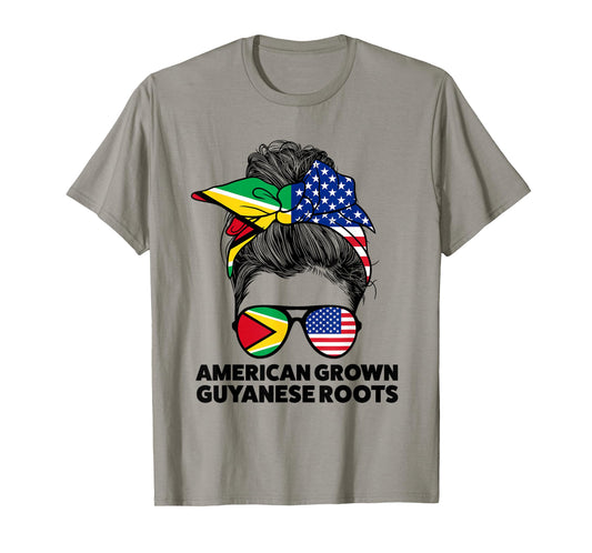 American Grown Guyanese Roots Guyana Guyanese Flag T-Shirt