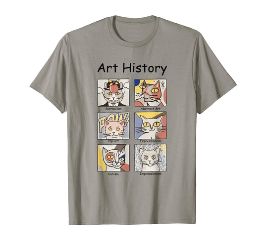 Art History Funny Cat Art Lover Painting Painter Artist T-Shirt