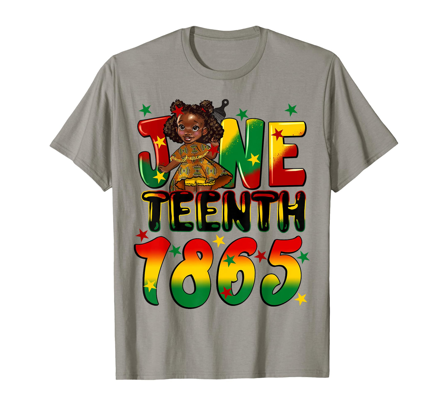 African American Melanin Black Girls Kids Juneteenth 1865 T-Shirt