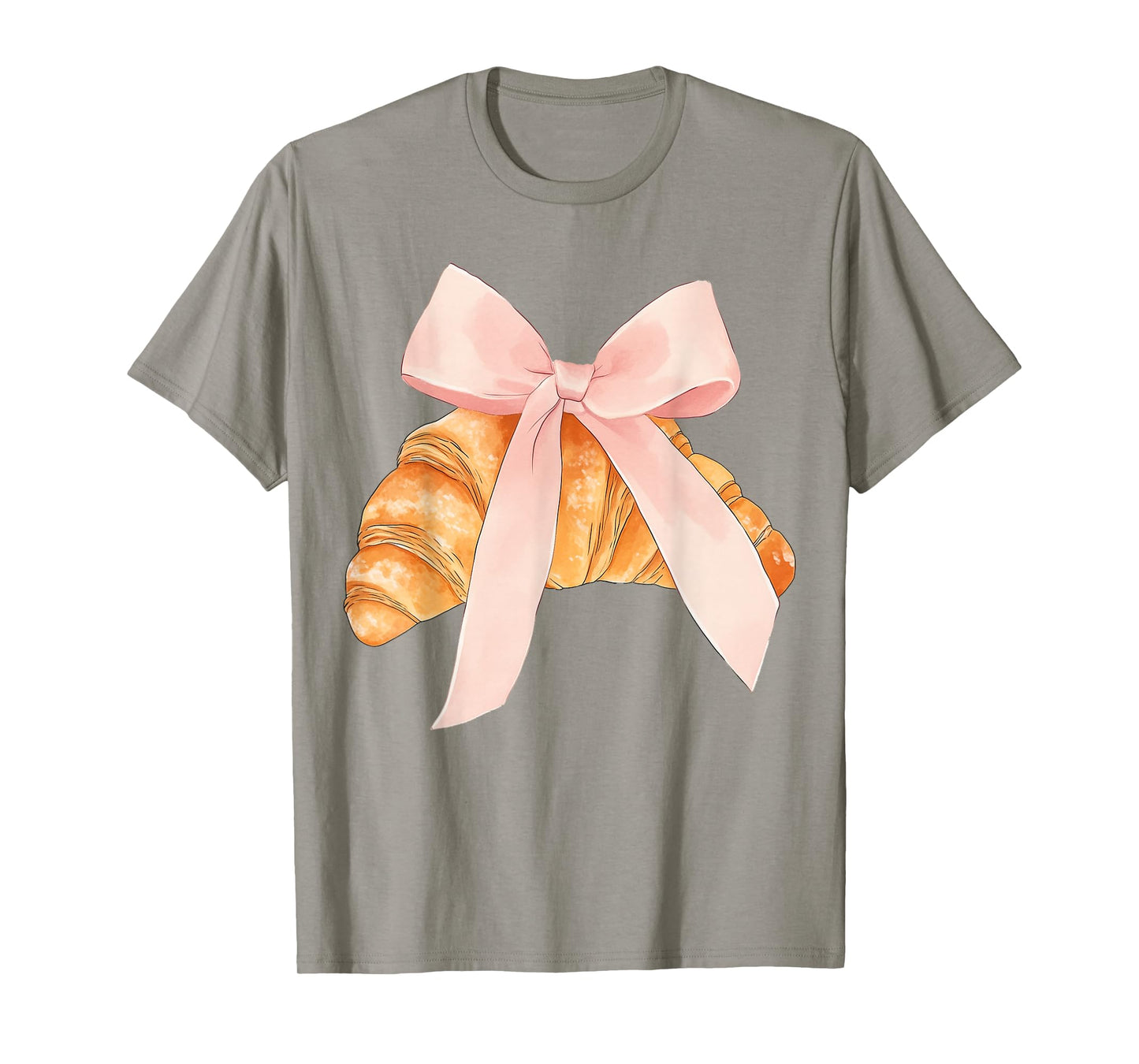 Coquette Pink Bow Croissant Cute Baking Baker Pastry Girl T-Shirt