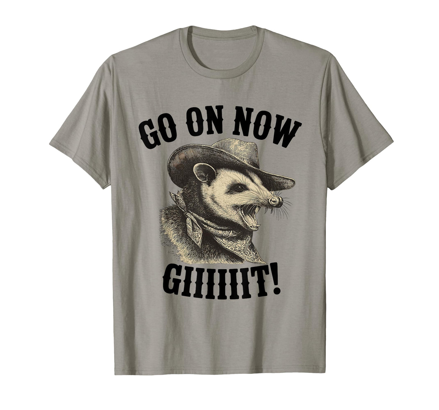 Cowboy Opossum Western Country Possum Go On Now Git T-Shirt