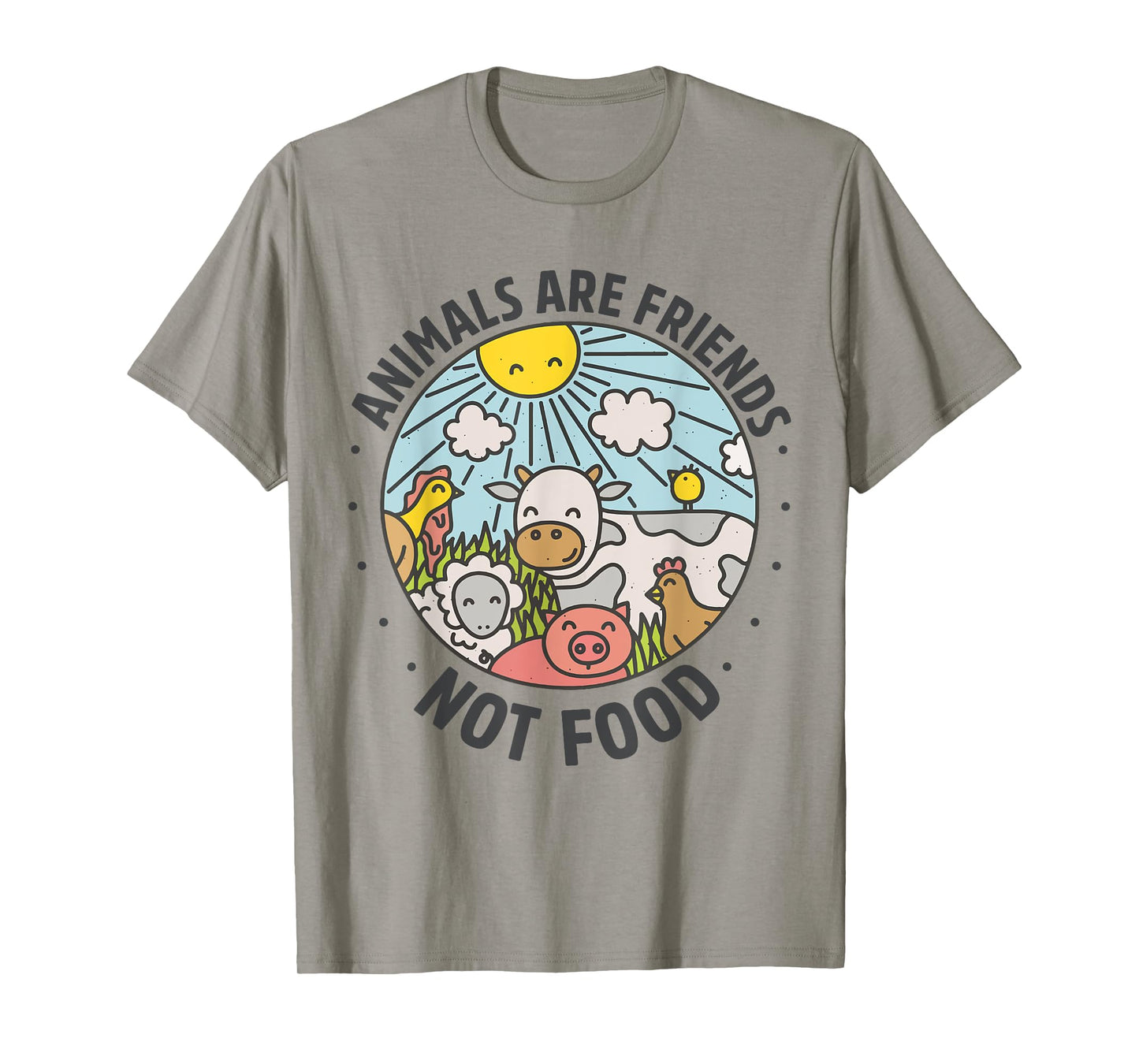 Animals Are Friends Not Food Animal Lover Funny Vegetarian T-Shirt