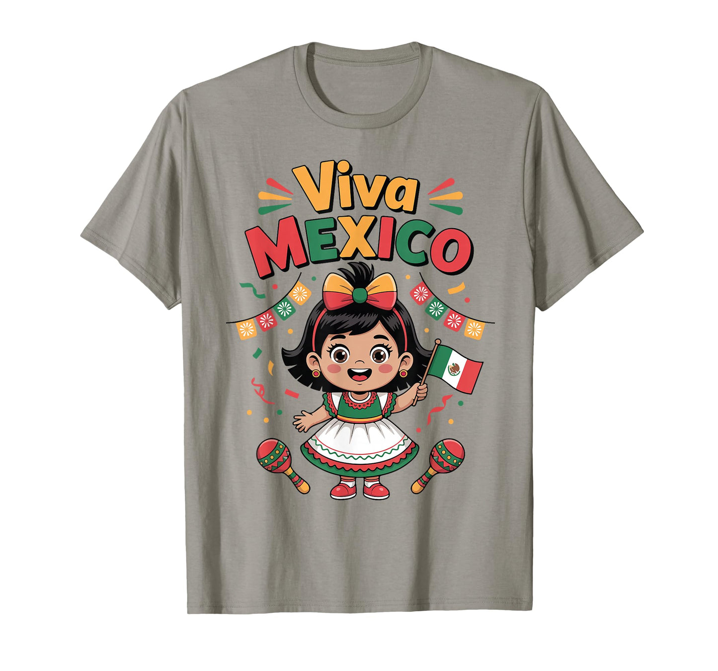 Mexican Girl Viva Mexico Shirt Mexican Flag Independence Day T-Shirt