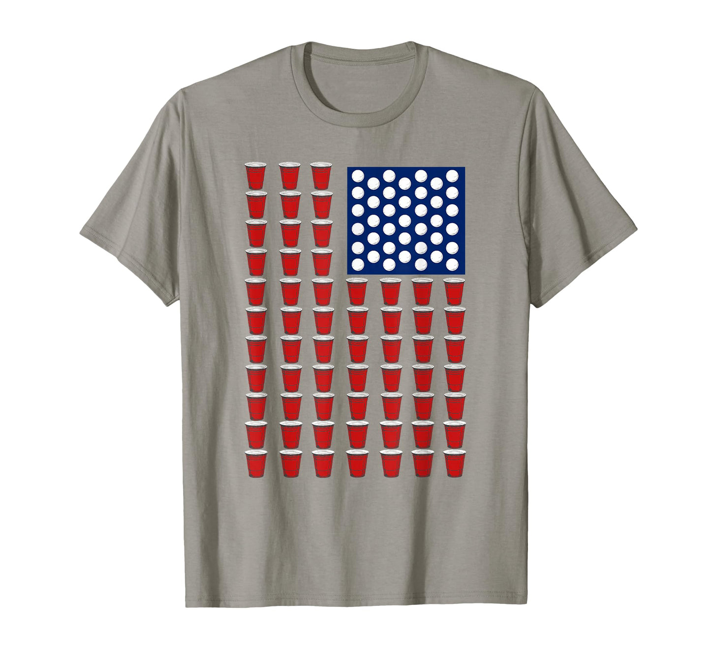 4th of July Trendy Red Solo Cup Beer Pong USA Flag T-Shirt