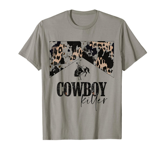 Cowboy Killer Western leopard country cowgirl vintage woman T-Shirt