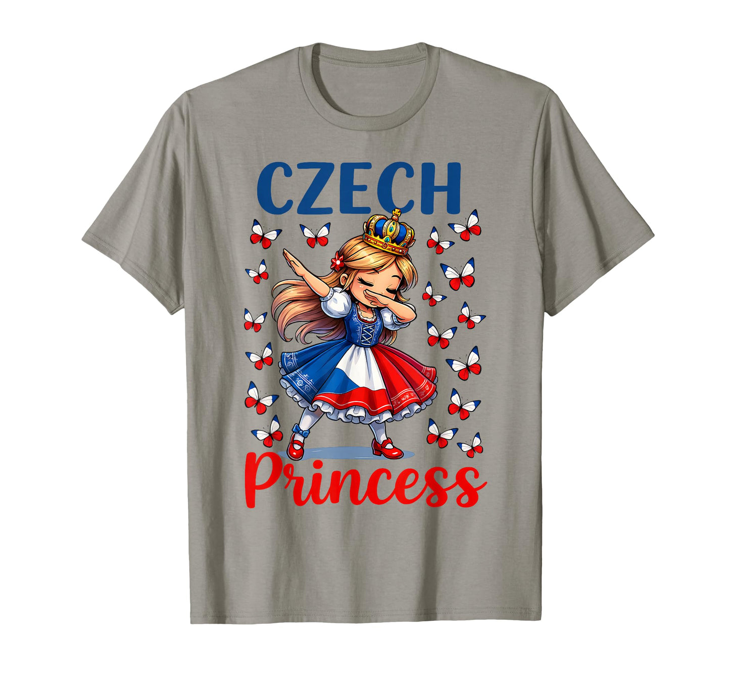 Czech Princess Dabbing Girl Cute Czechia Pride Outfit Girls T-Shirt