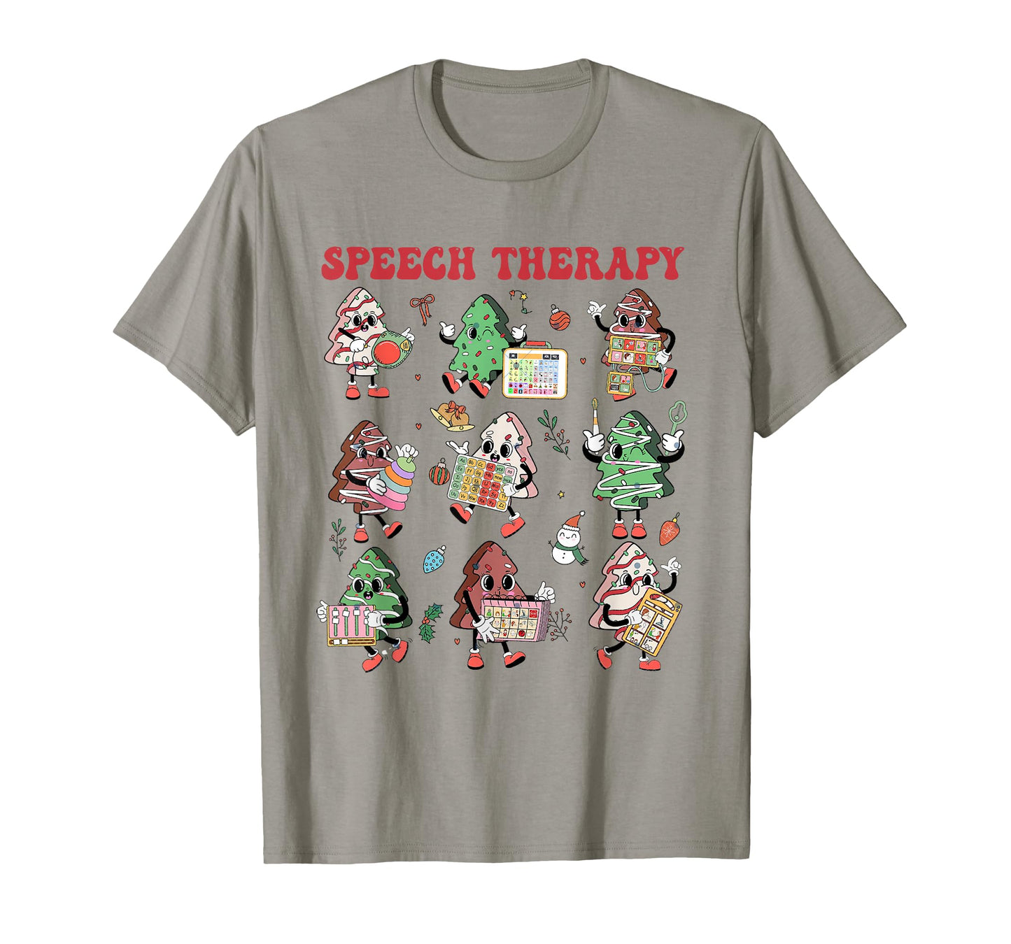 Cute Speech Therapy Christmas SLP Speech Pathologist T-Shirt