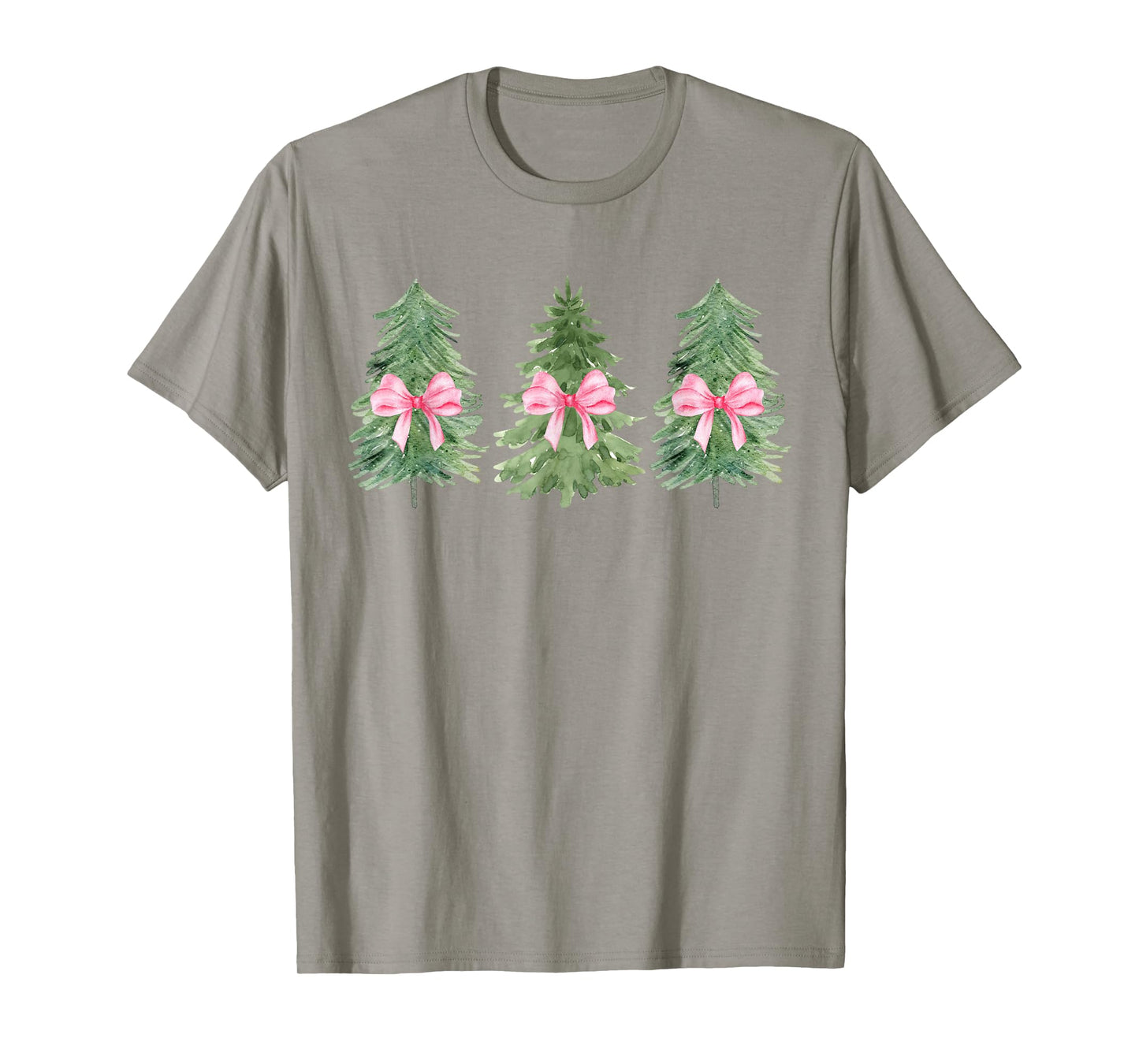 Christmas Tree Coquette Pink Bow Christmas Girly Women Girls T-Shirt