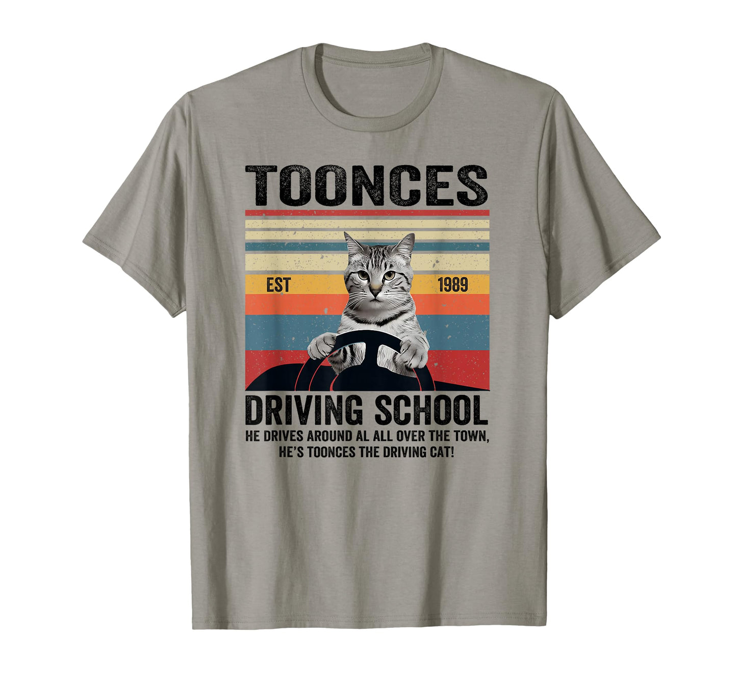 Toonces Driving School Est. 1989 The Driving Cat Retro Men T-Shirt