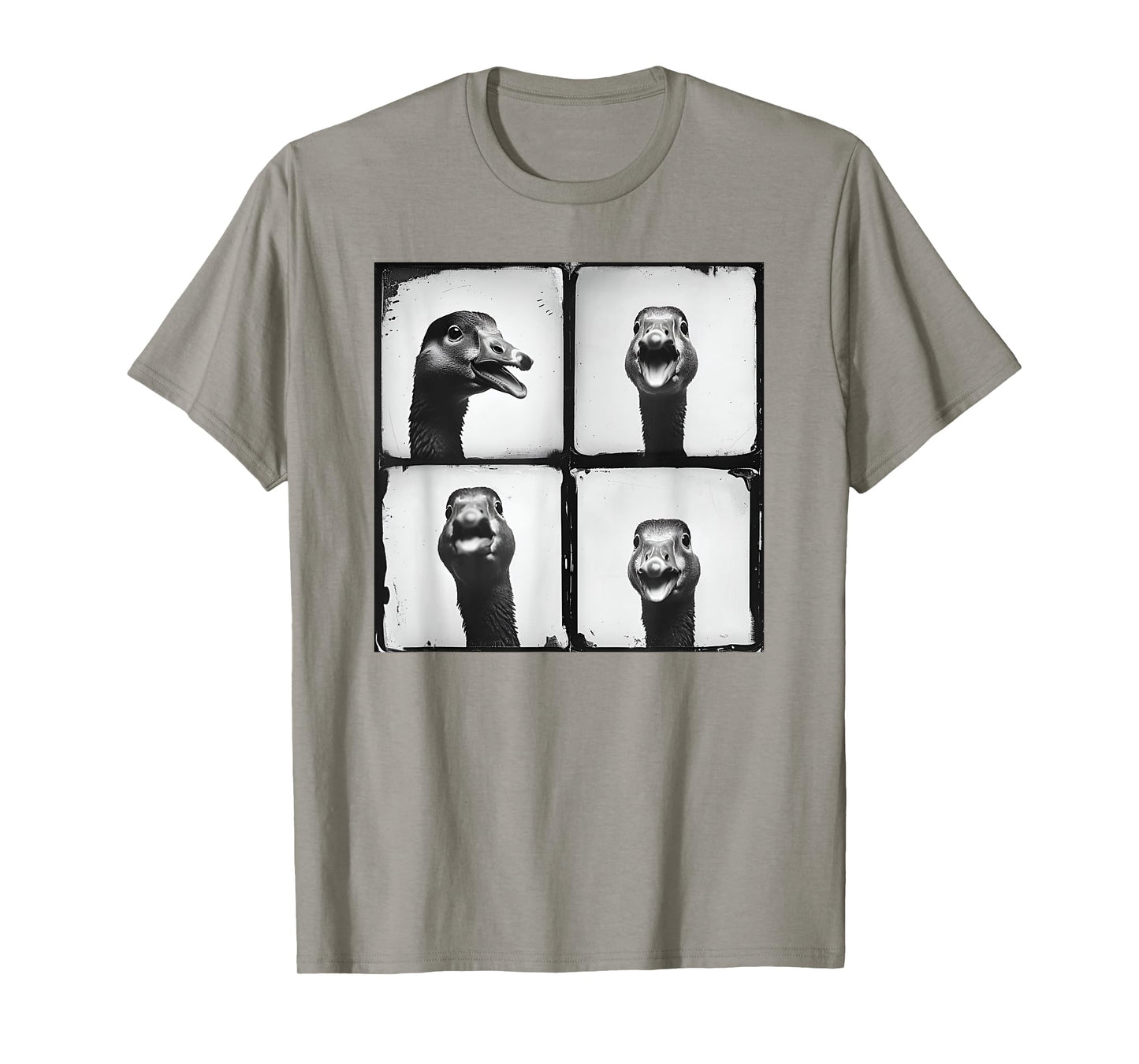 Cool Goose Face Photo Love Geese Farmyard Funny Retro Animal T-Shirt