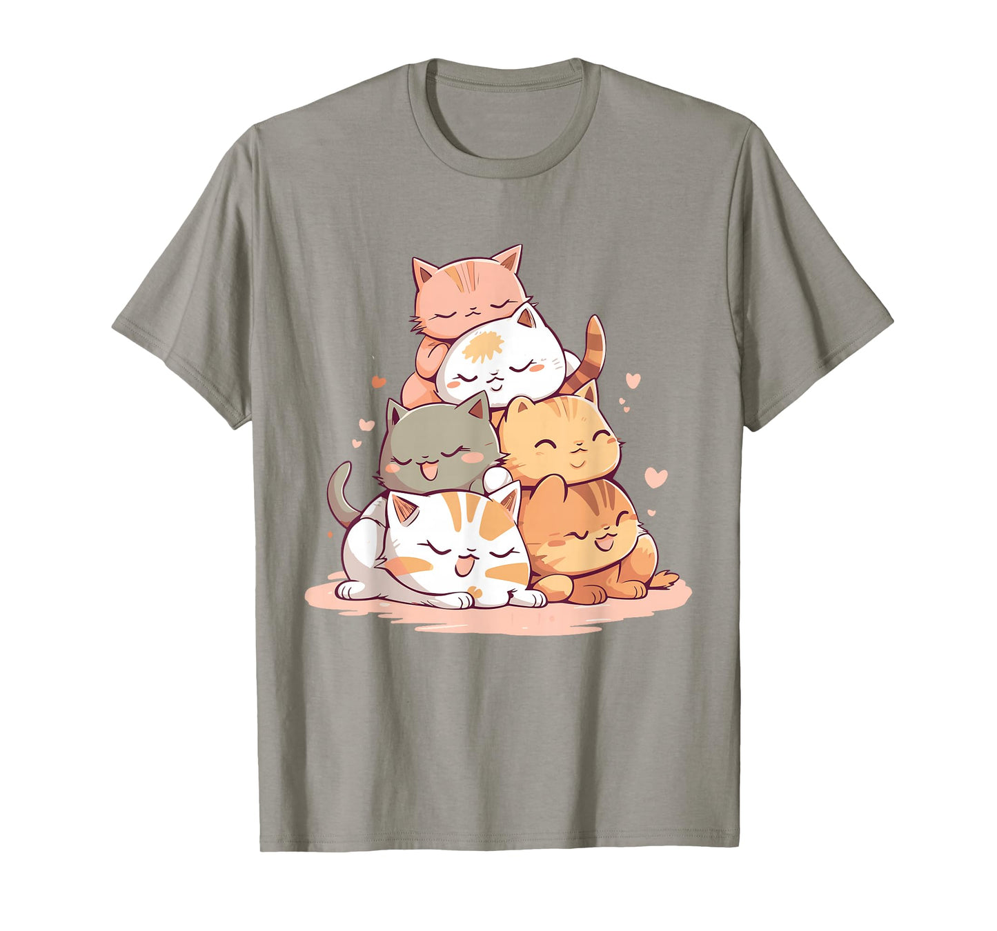 Cat Cute Kitty Pile Cats Anime Kawaii Neko Women Girls T-Shirt