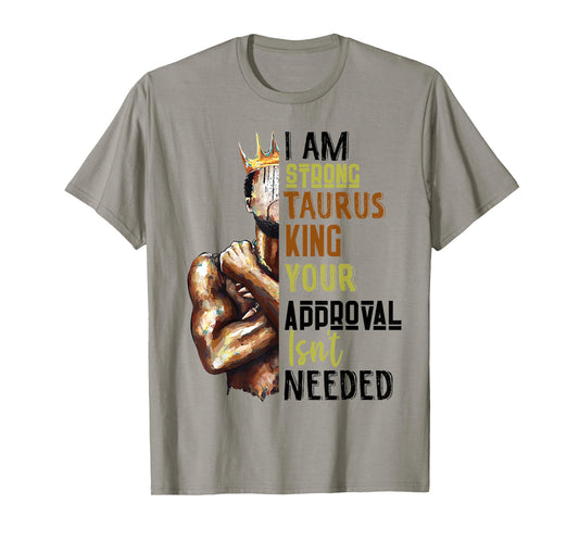 Mens Taurus King Black Man Zodiac Sign Gift Astrology Mens T-Shirt