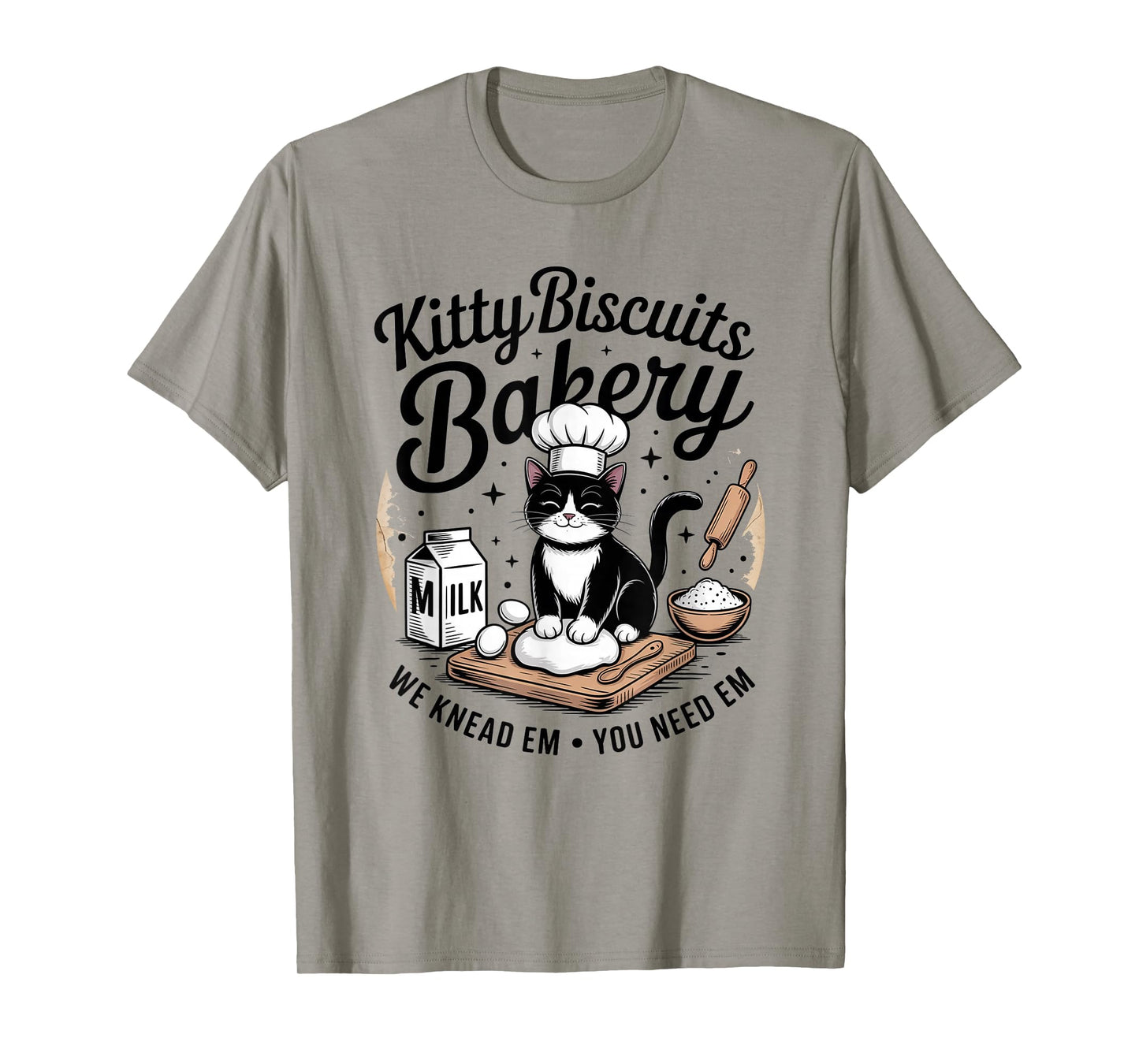 Cute Kitty Biscuits Bakery Funny Cat Lovers Baking Humor T-Shirt
