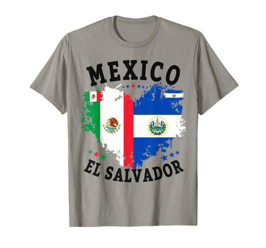 Mexico & Salvador Flag Costume Idea for Women Salvadoreño T-Shirt