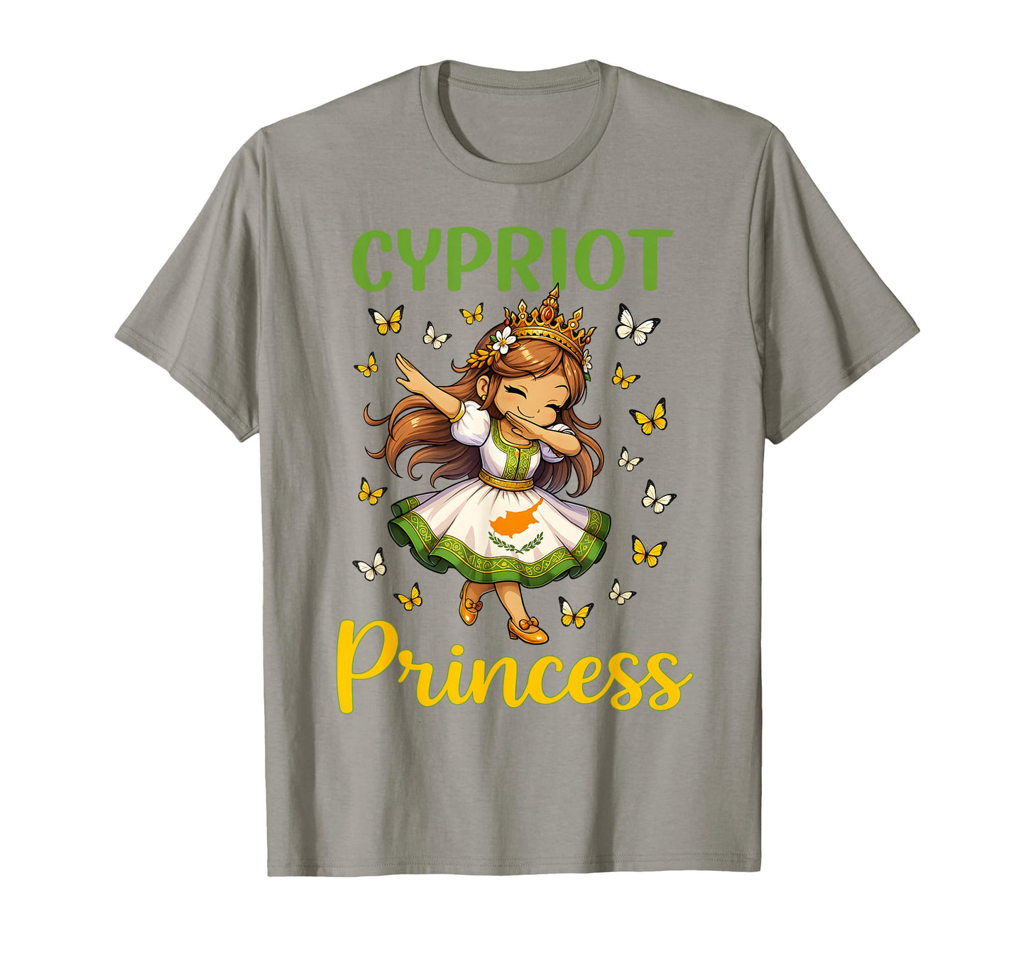 Cypriot Princess Dabbing Girl Cute Cyprus Pride Outfit Girls T-Shirt
