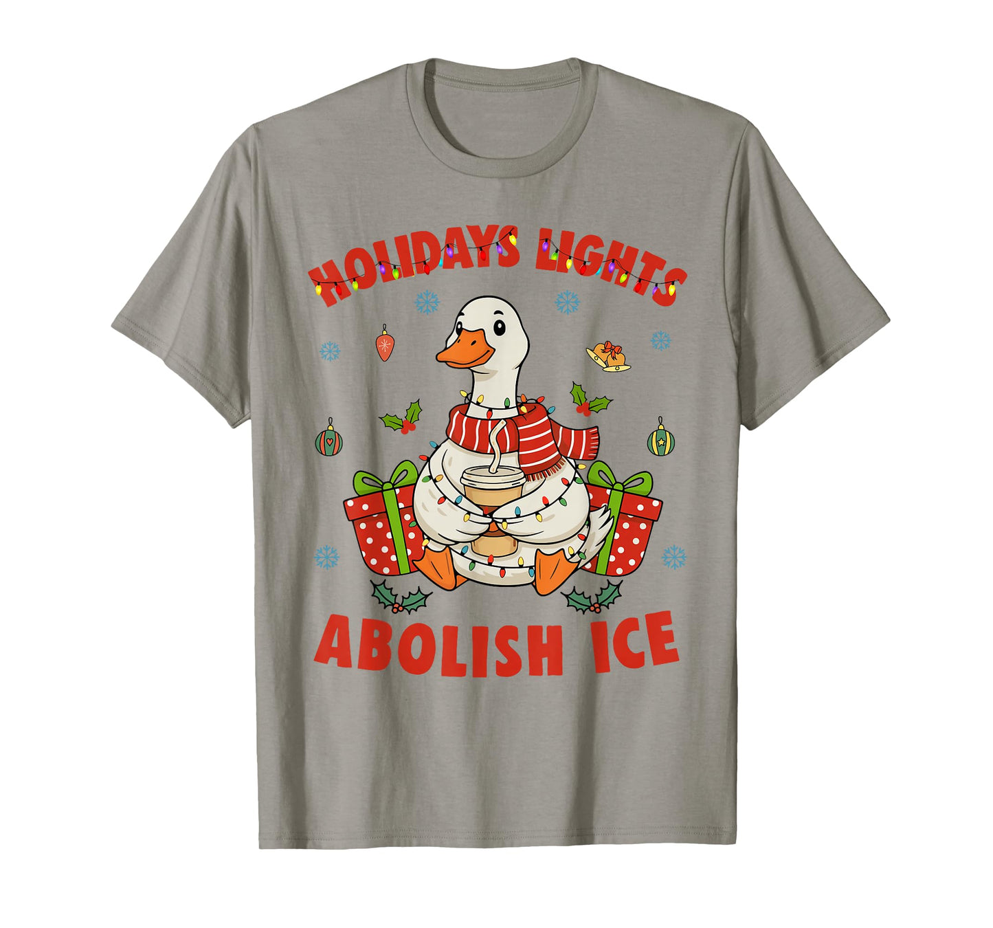 Holidays Lights Ice Silly Goose Christmas Winter Holiday T-Shirt