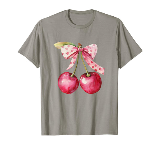Coquette Bow with Cherry Kawaii Tee T-Shirt