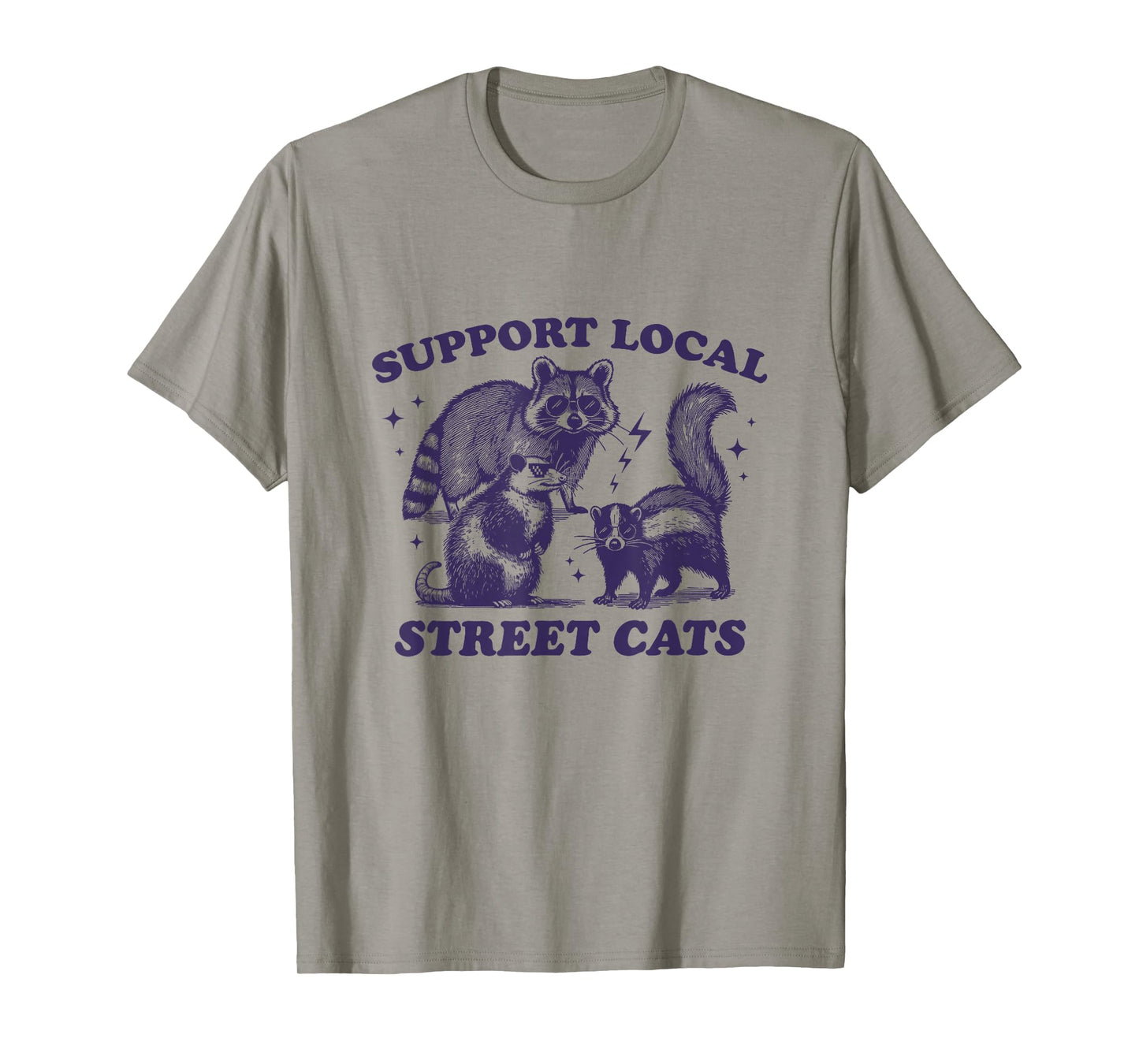 Support Local Street Cats Garbage Gang Possum Skunk Raccoon T-Shirt