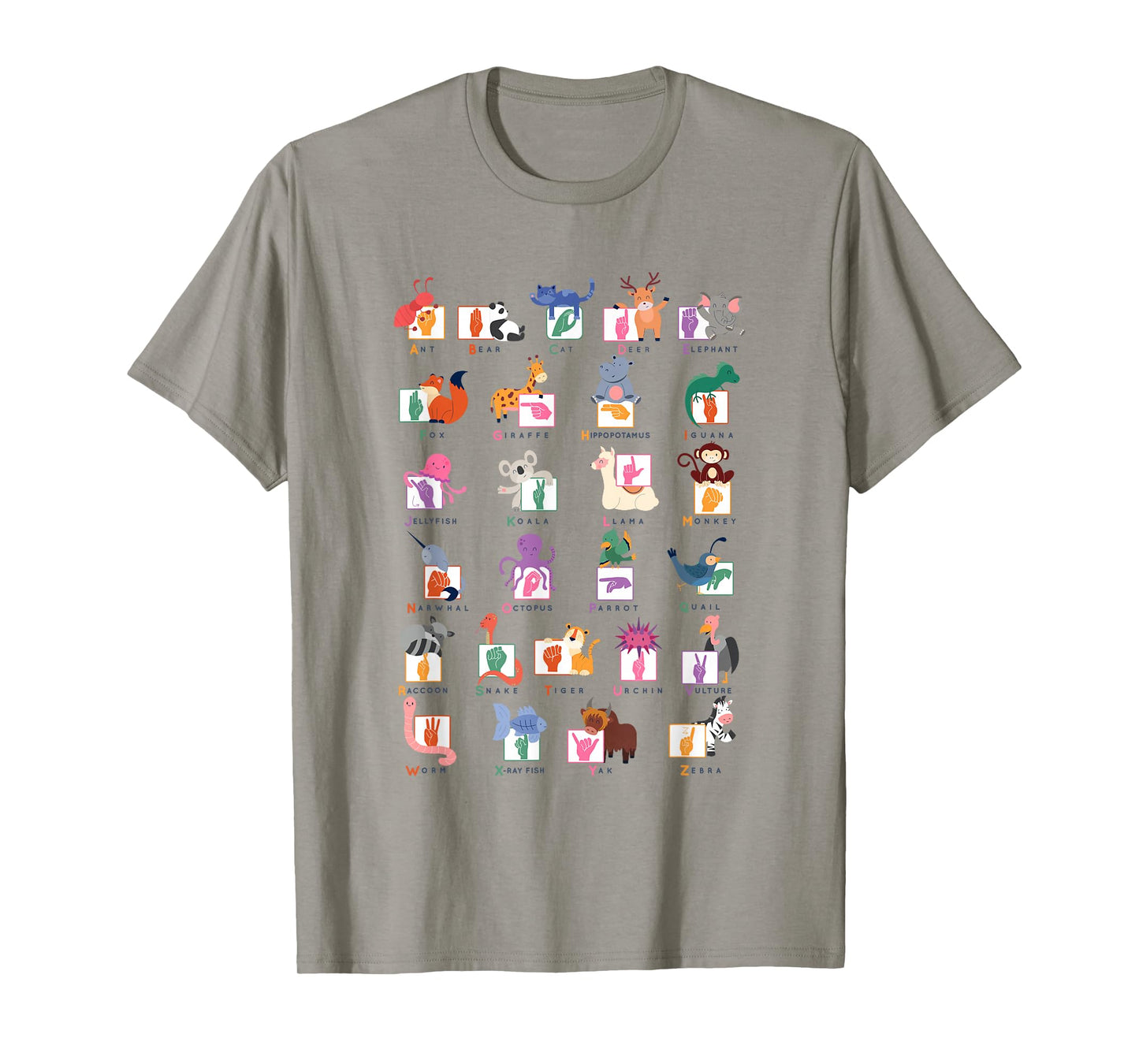 American Sign Language Gifts for Teachers ASL Alphabet T-Shirt