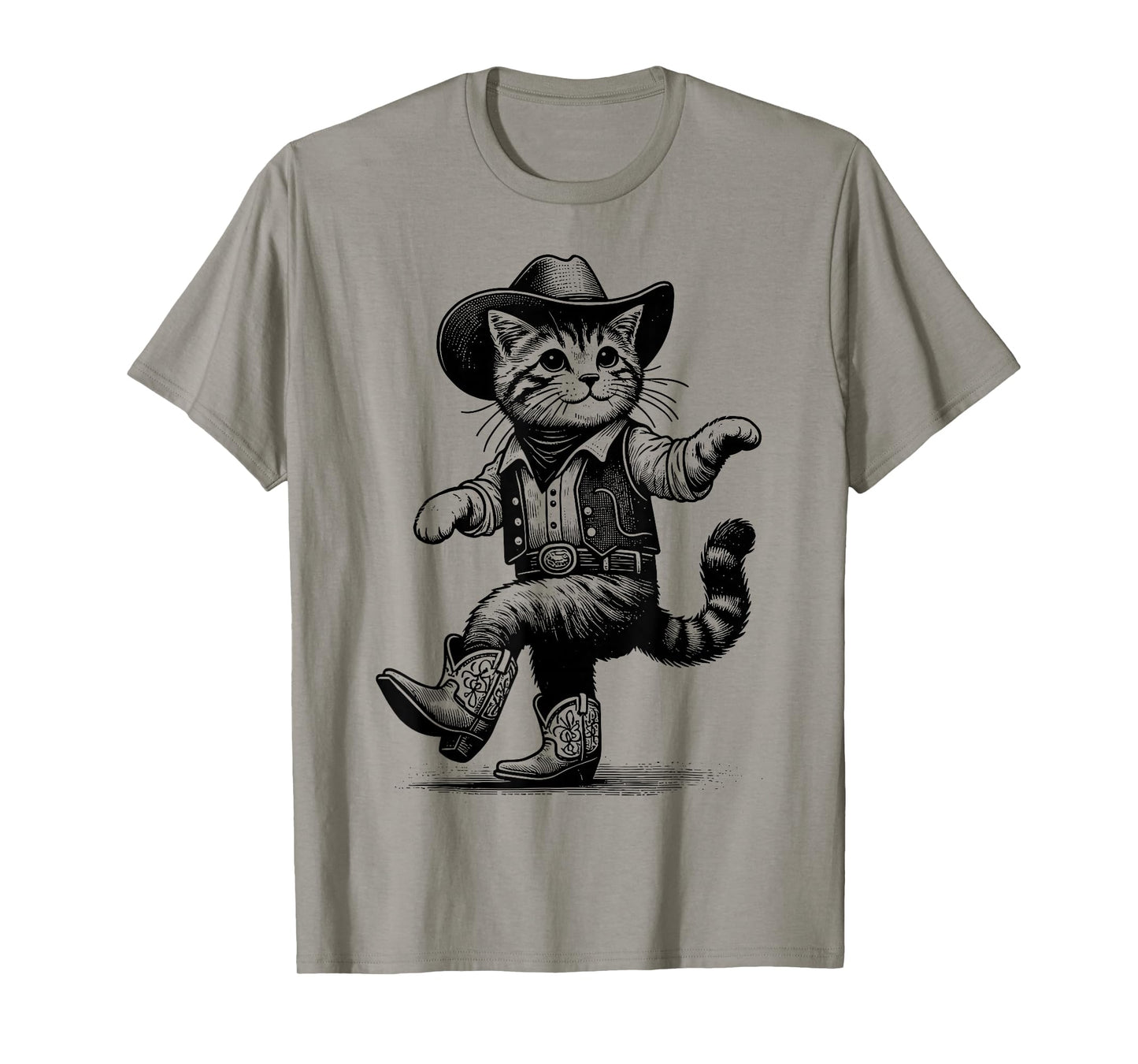 Cat with Cowboy Hat & Boots Cowgirl Western Country T-Shirt