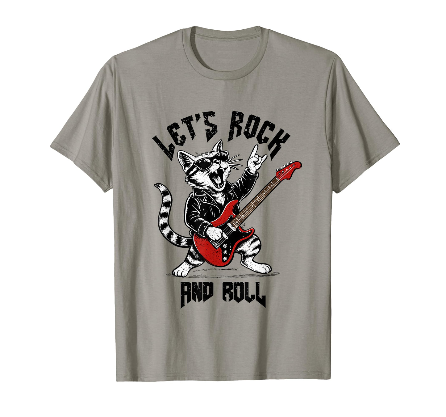 Rock and Roll Cat Guitarist Vintage Rock&Roll Cat Guitar T-Shirt