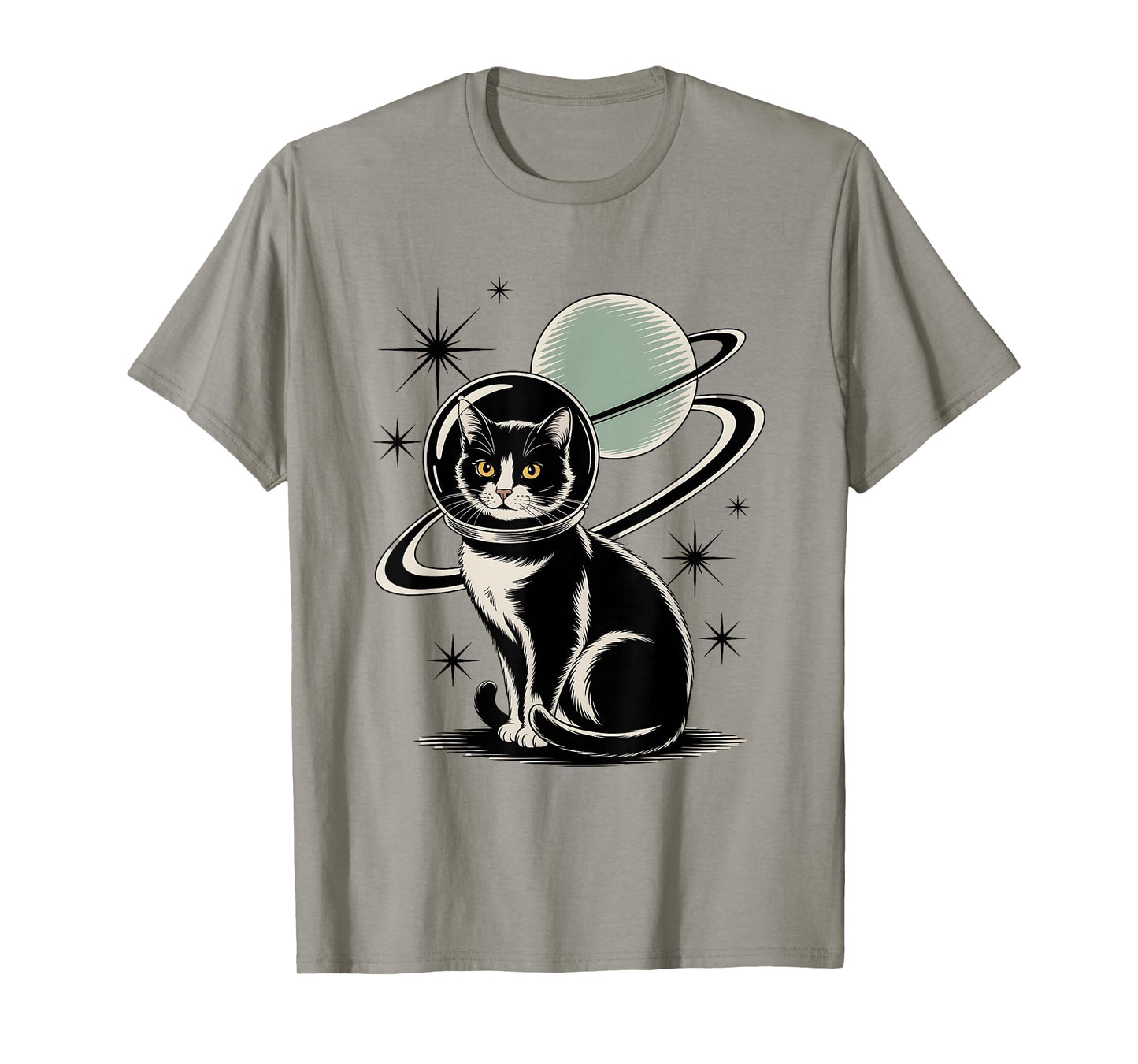 Tuxedo Cat Astronaut in Space T-Shirt