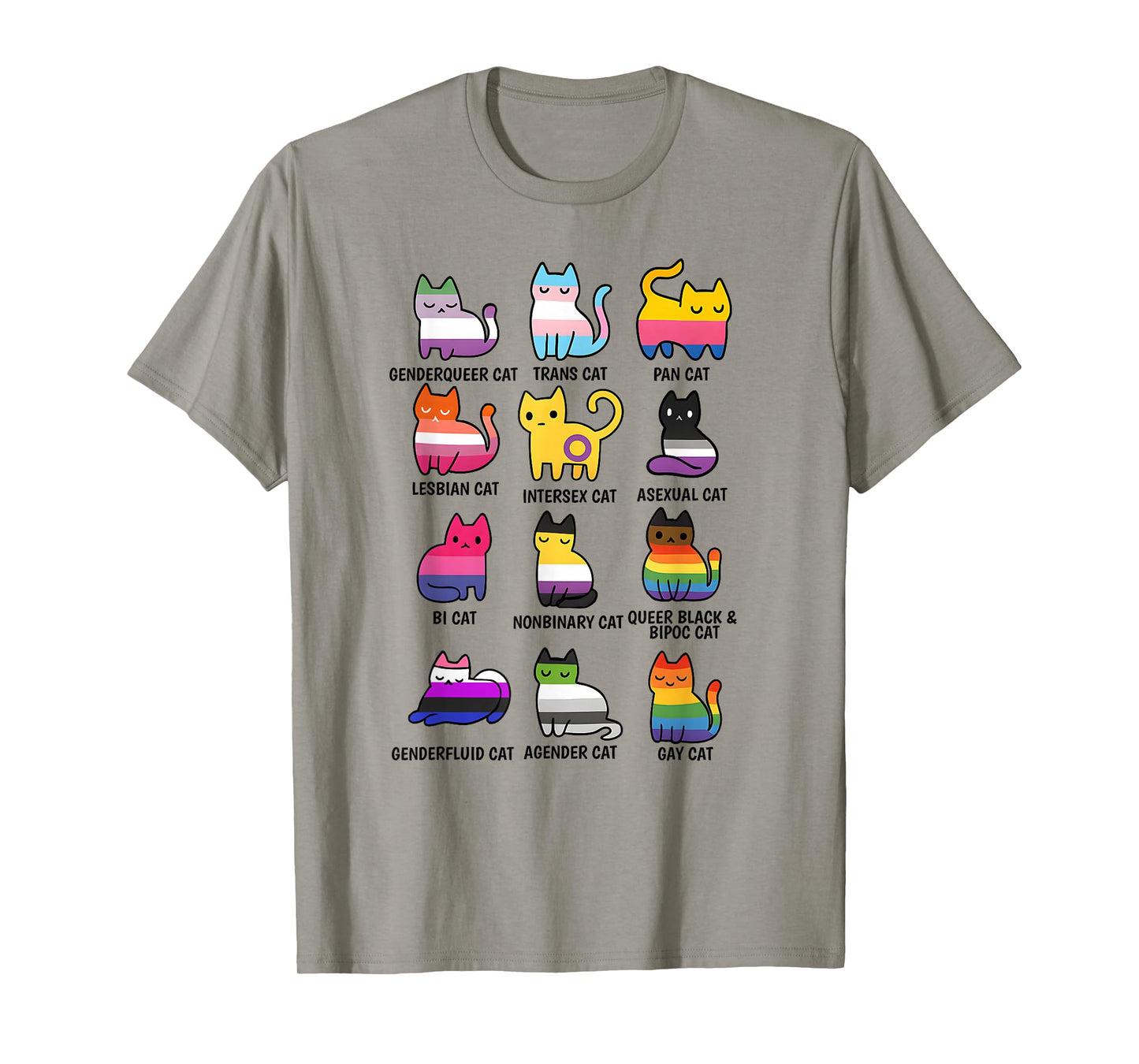 Cute Retro LGBT Cat Pride & Equality Graphic apparel T-Shirt
