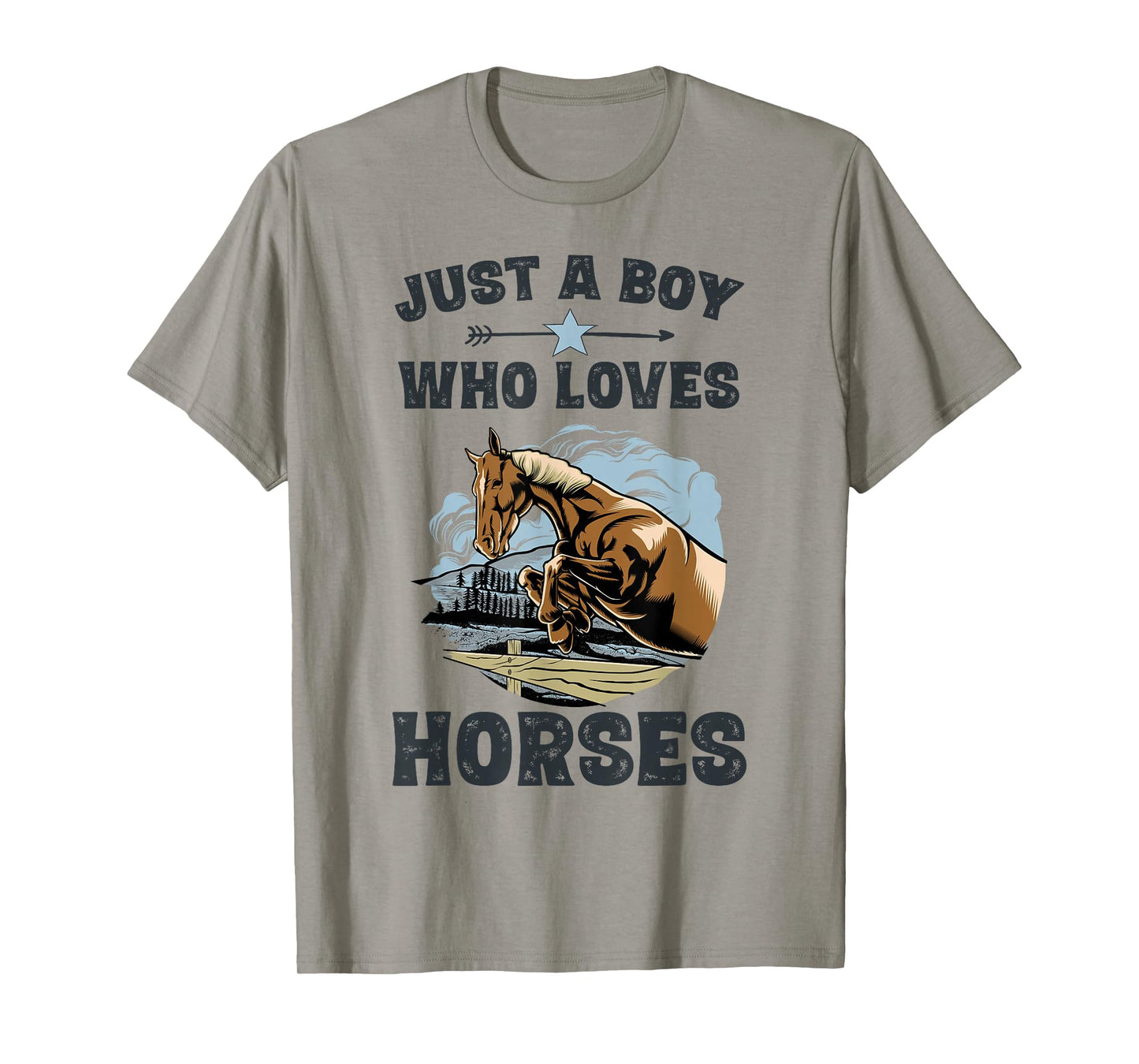 Just A Boy Who Loves Horses Shirt Horse Equestrian Boys T-Shirt