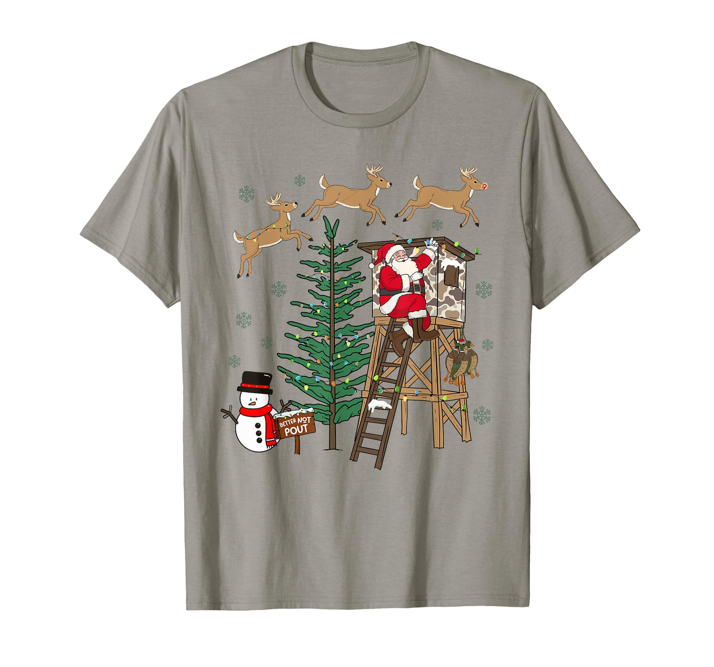 Christmas Holiday Camo Hunting Reindeer Deer Duck Xmas Santa T-Shirt