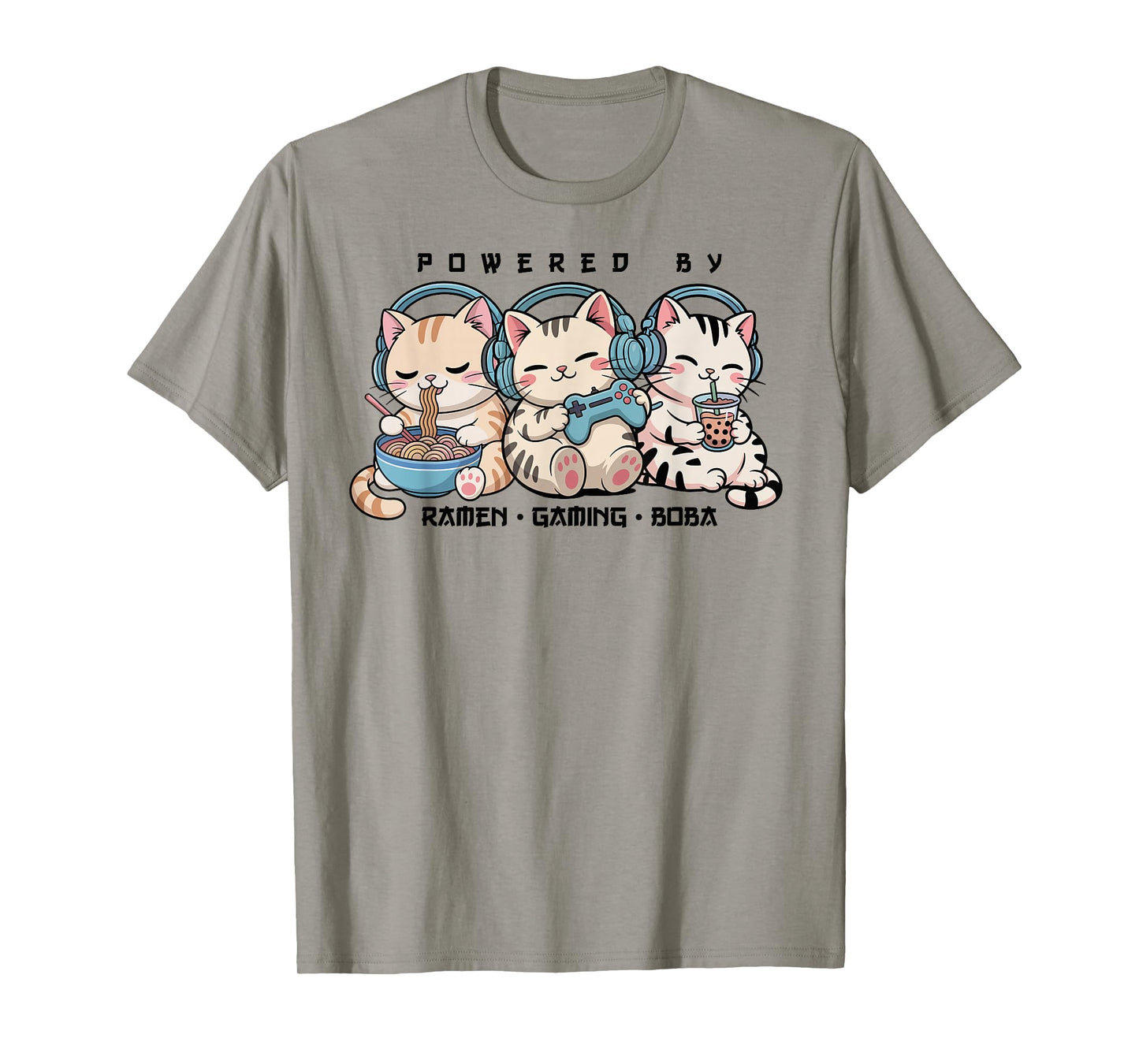 Gaming Cats Powered by Gaming & Rame Gamer Kawaii Cats T-Shirt