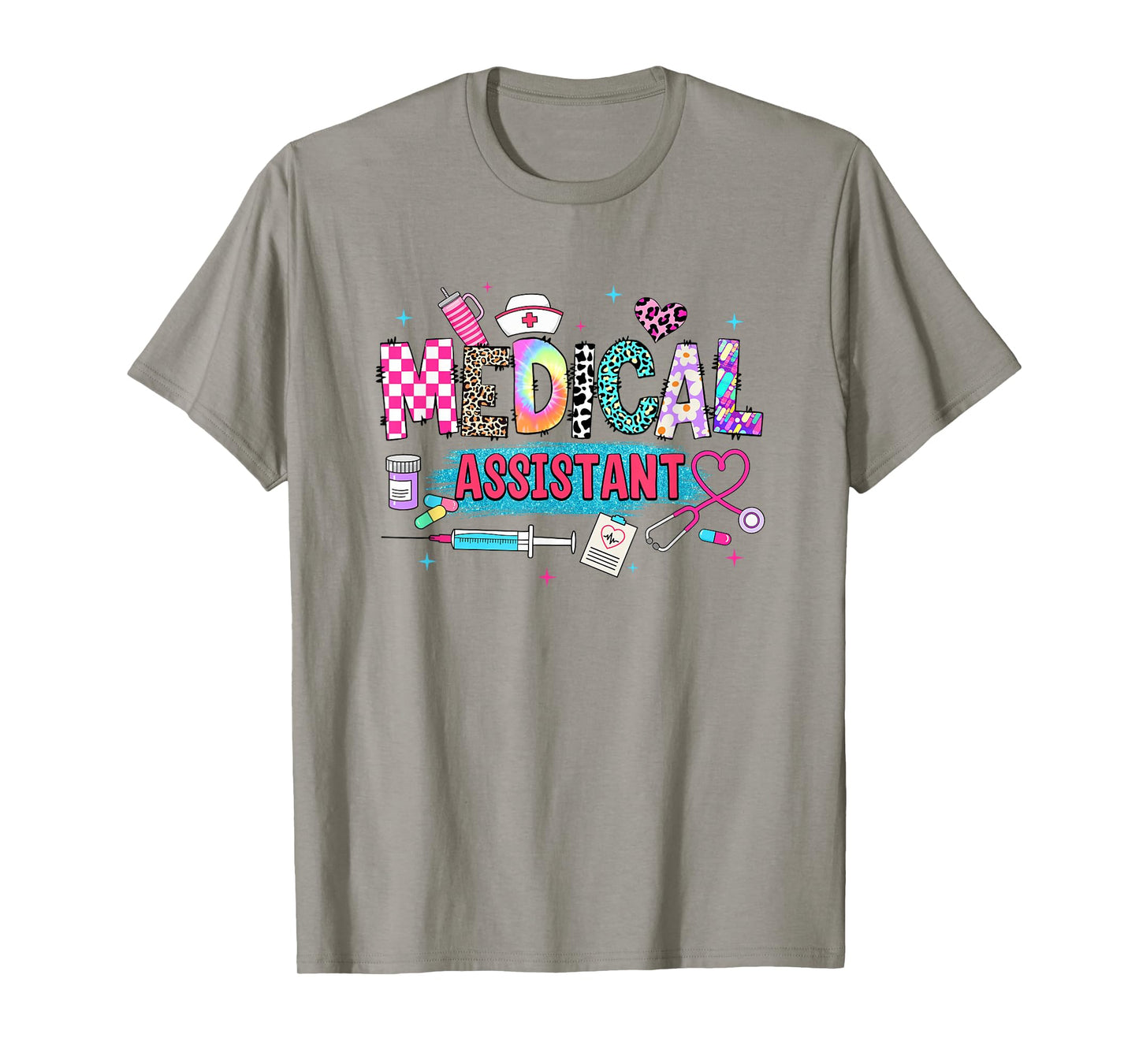 CMA Medical Assistant Nurse Leopard Stethoscope Women Work T-Shirt