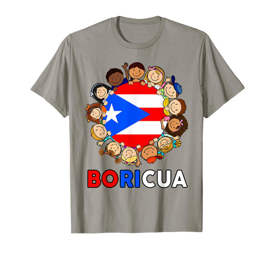 Puerto Rico Kids Boricua Hispanic Heritage Month Rican Flag T-Shirt