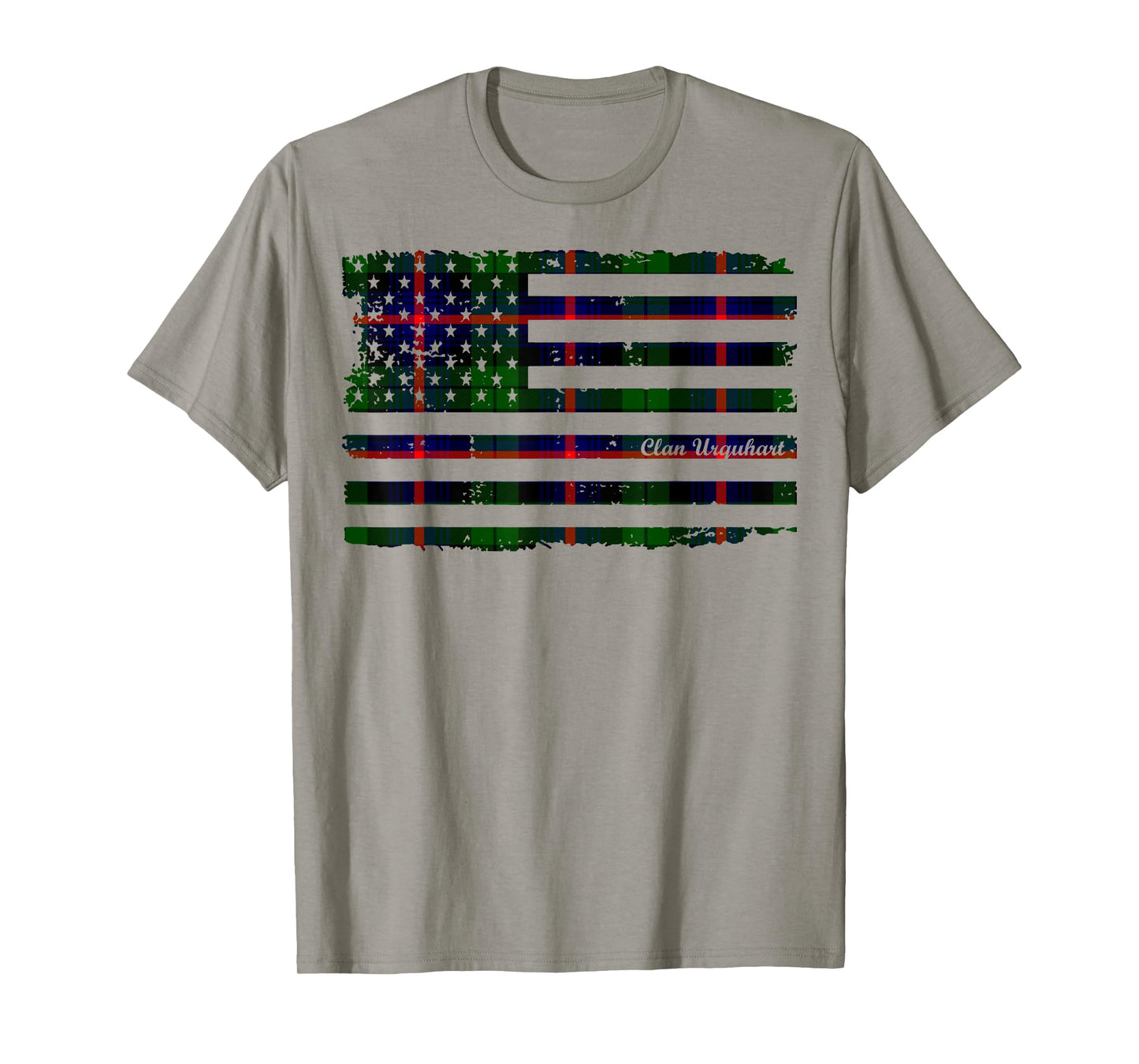 Urquhart surname American Flag Scottish tartan T-Shirt