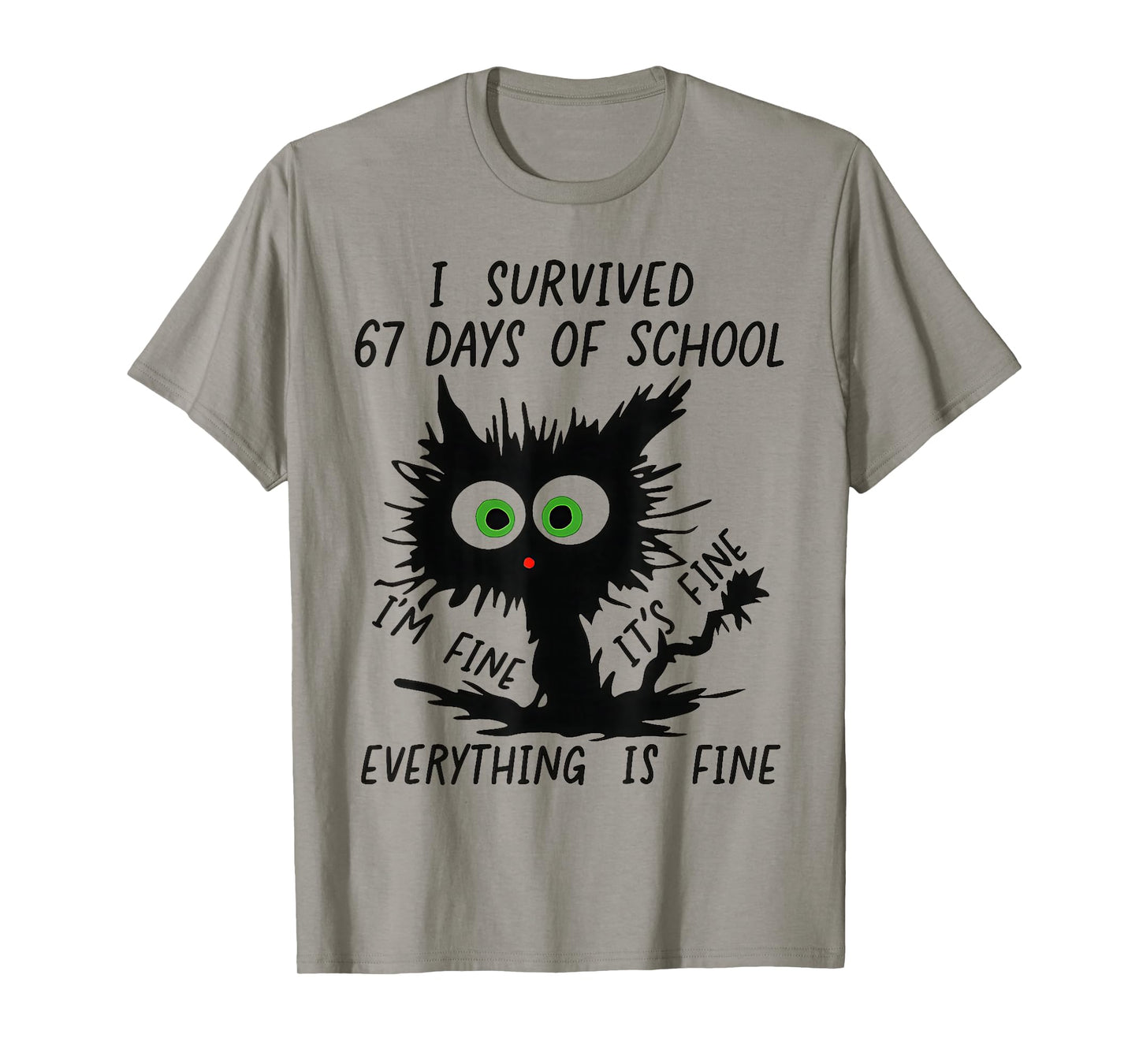 I Survived 67 Days of School Funny Teachers Students Humor T-Shirt