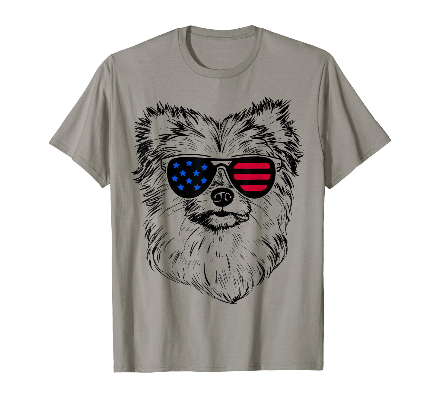 Aussiepom Dog 4th July America USA Flag Men Women Kids T-Shirt