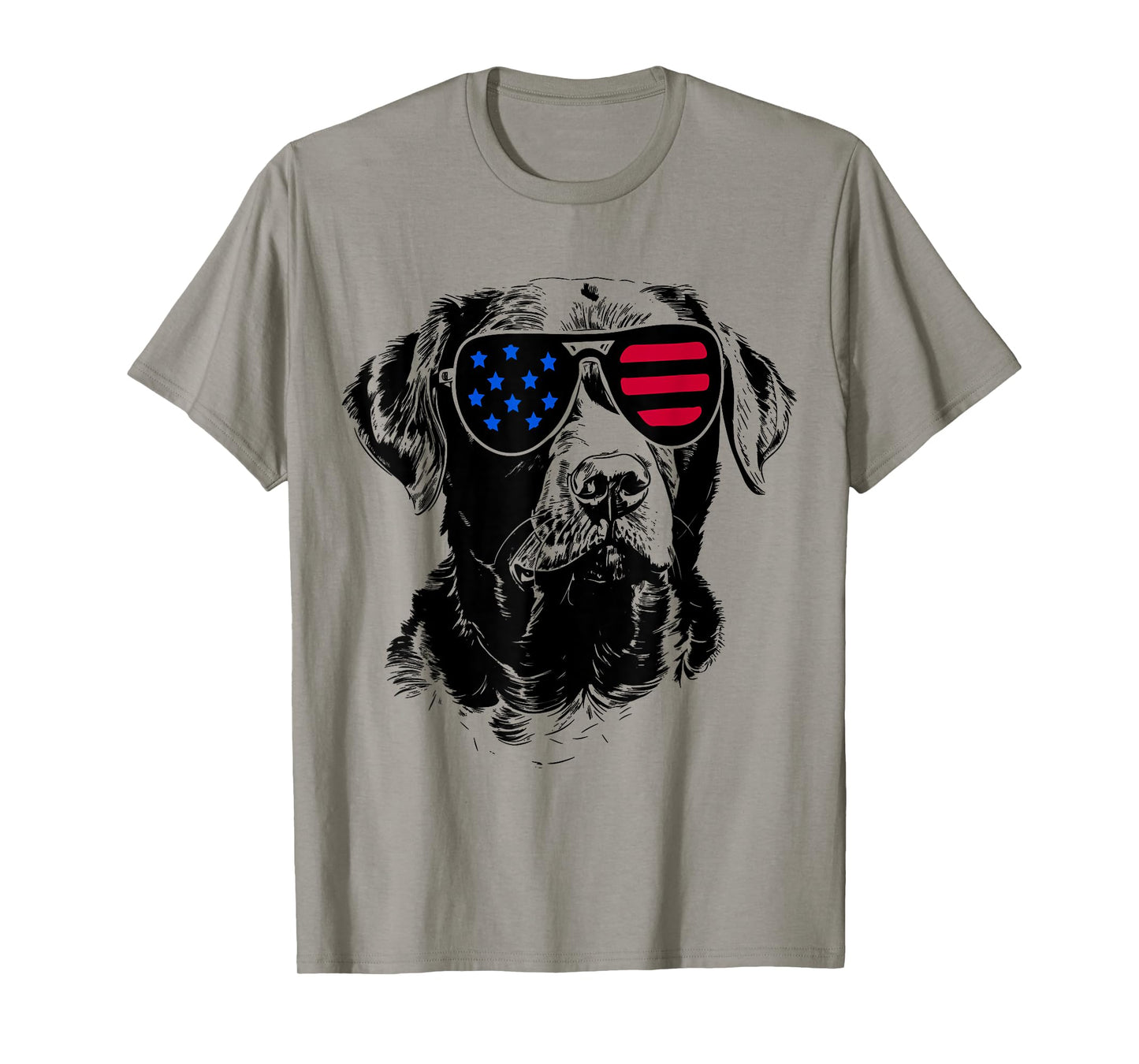 Chocolate Labrador Dog 4th July America USA Flag T-Shirt for Men Women Kids