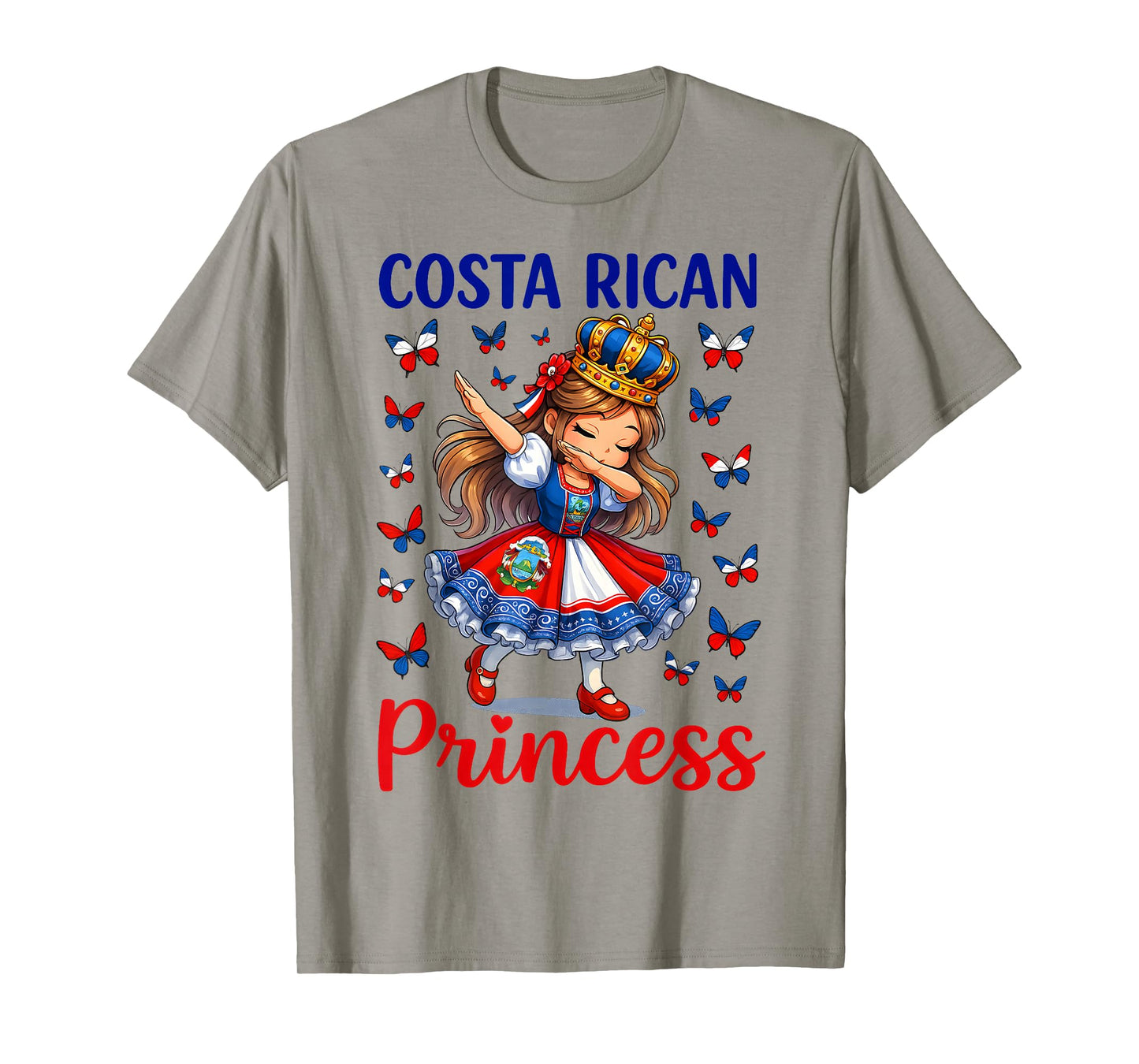 Costa Rican Princess Dabbing Girl Cute Costa Rica Outfit T-Shirt