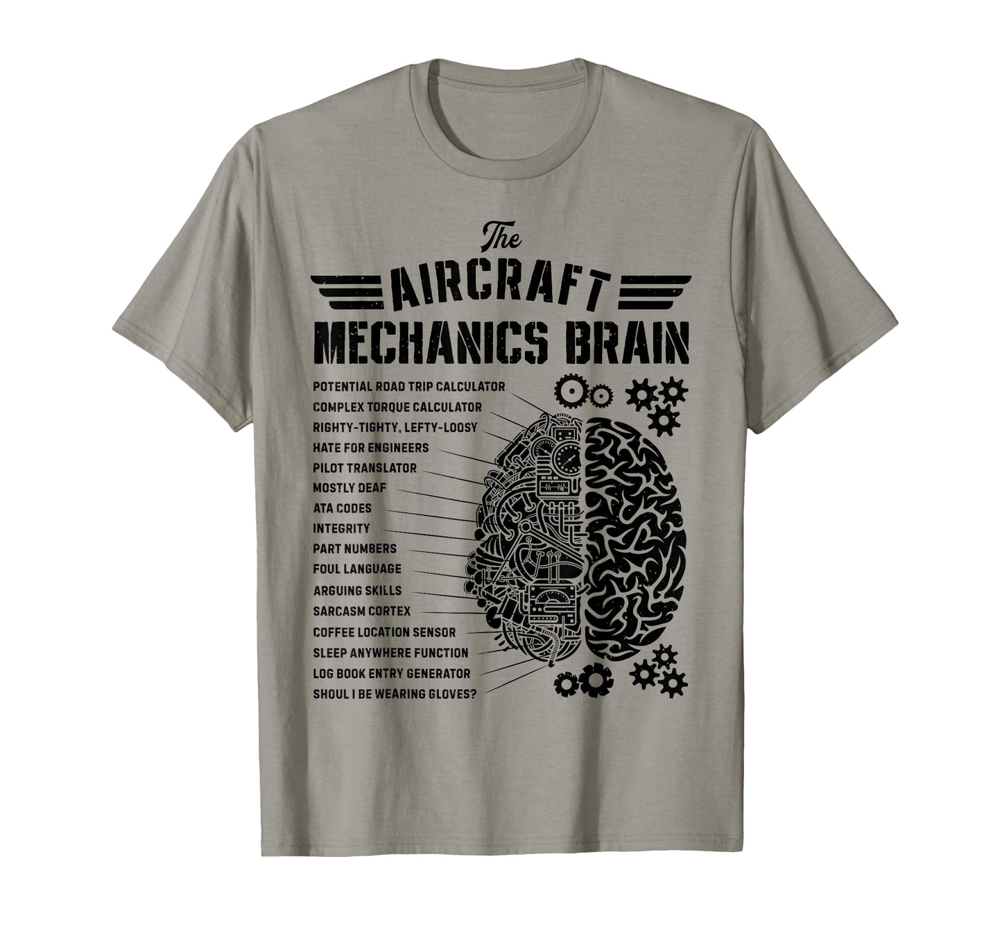 Aircraft Mechanics Brain Funny Aviation Technician Gifts Men T-Shirt