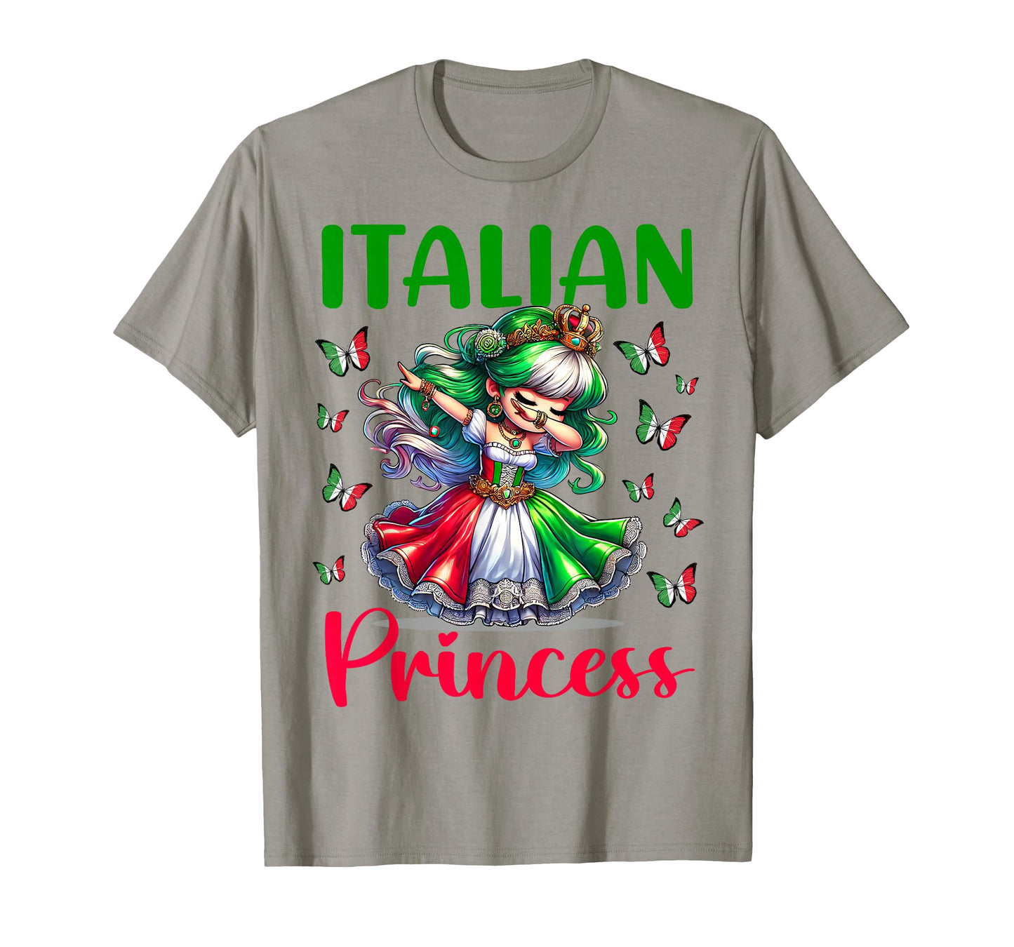 Italian Princess Dab Girl Flag Dress Culture for Kids T-Shirt