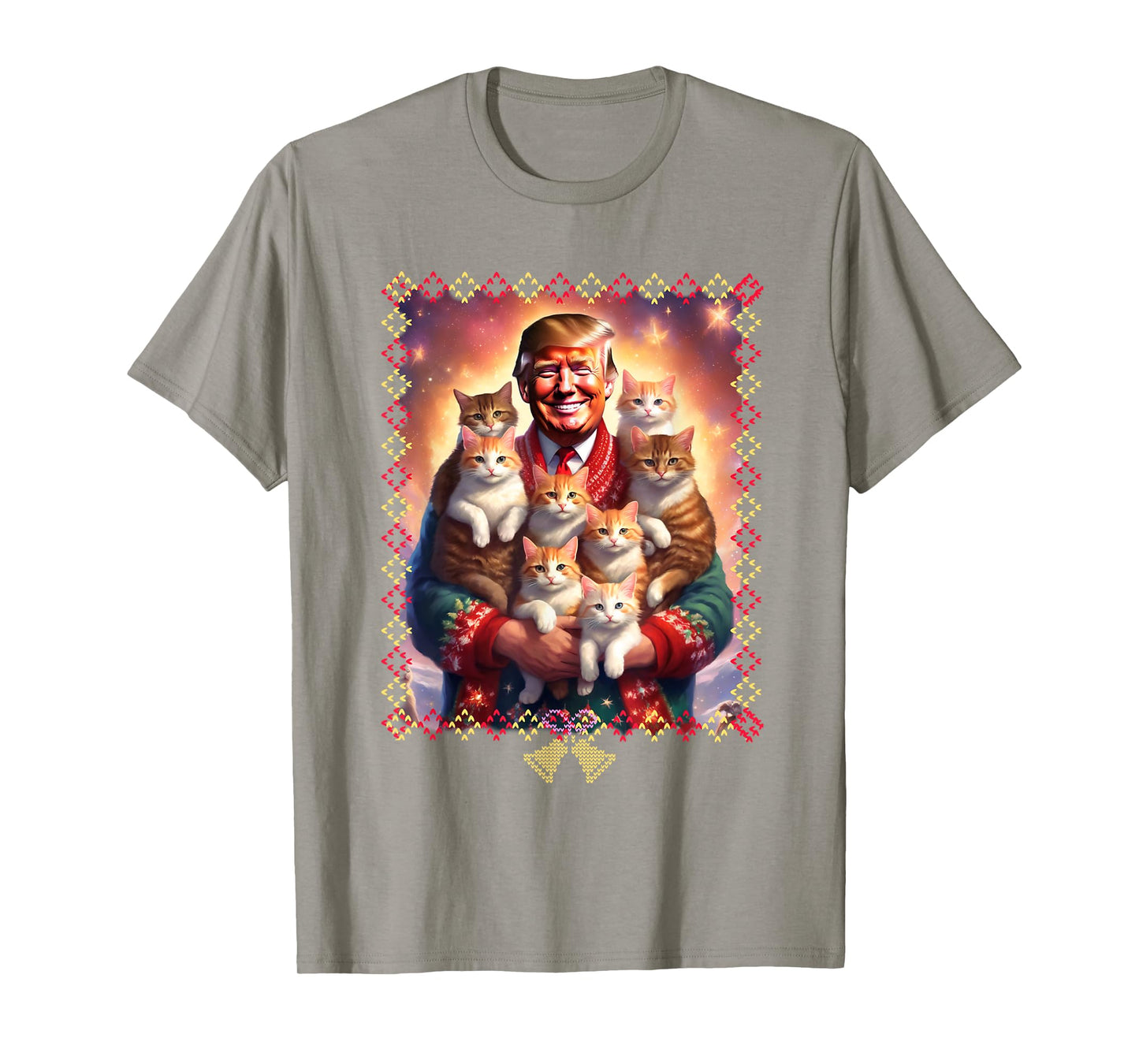 Funny Cat Lover Christmas Sweater Trump Christmas T-Shirt for Men Women