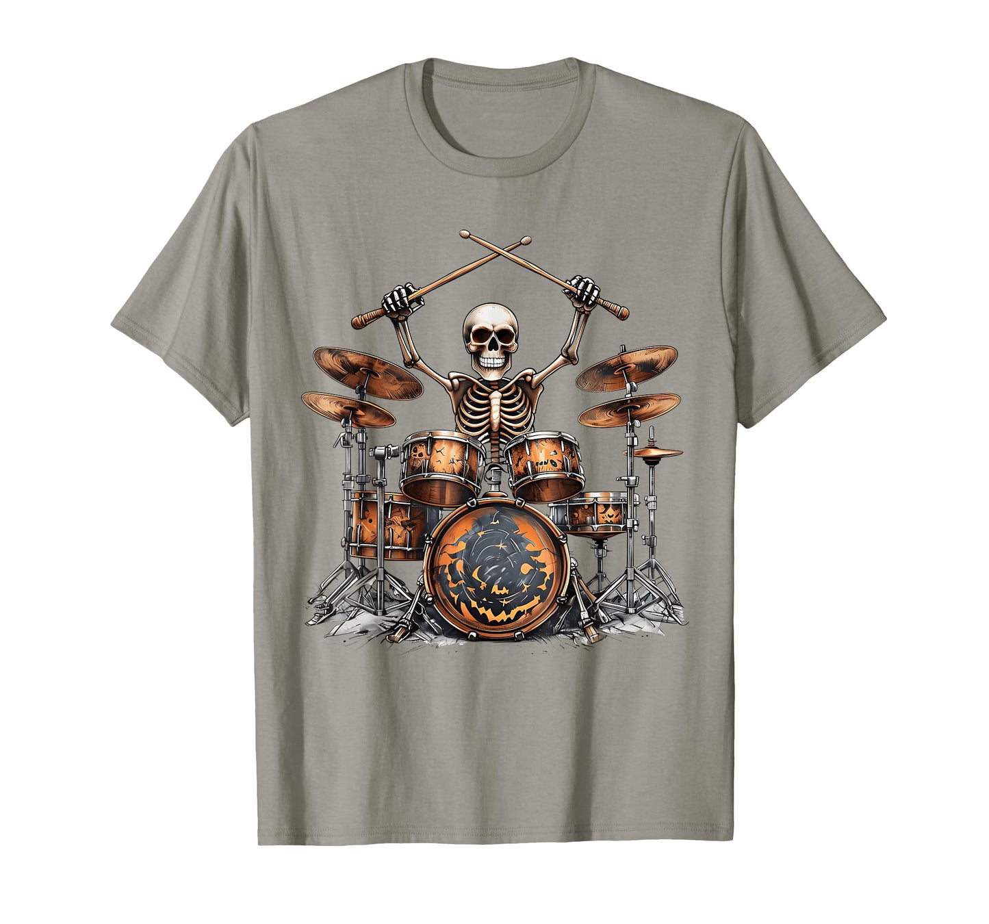 Drummer Skeleton Drums Rock N Roll Halloween Men Women Kids T-Shirt