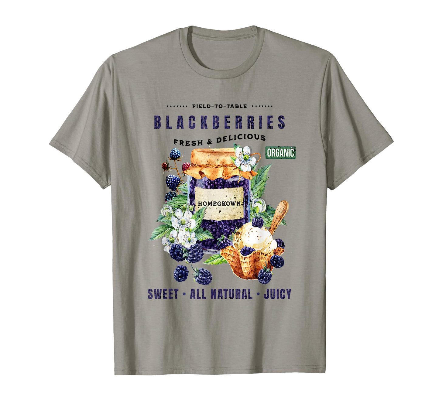 Cute Farm Shirts - Blackberry Harvest with Ice Cream T-Shirt
