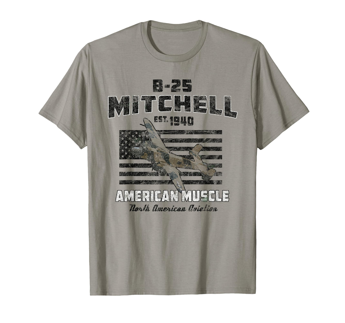 B-25 Mitchell WWII Bomber American Muscle Vintage T-Shirt