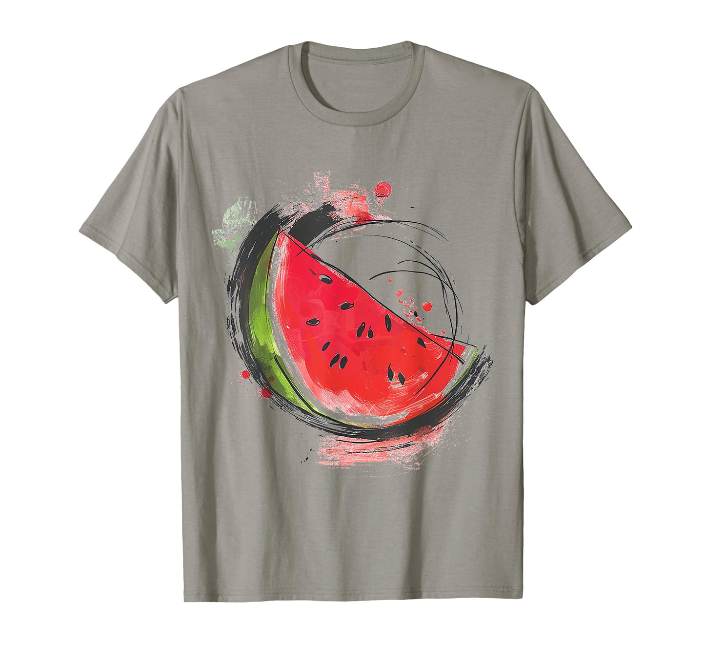 Watermelon Painting Motif Abstract Drawing Art Watermelon T-Shirt
