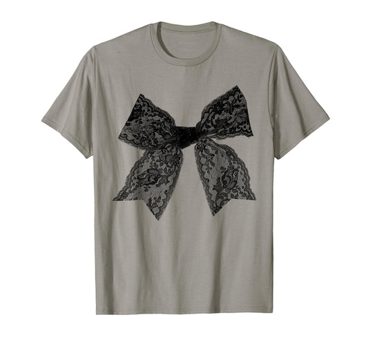 Vintage Black Lace Bow, Black Bow T-Shirt